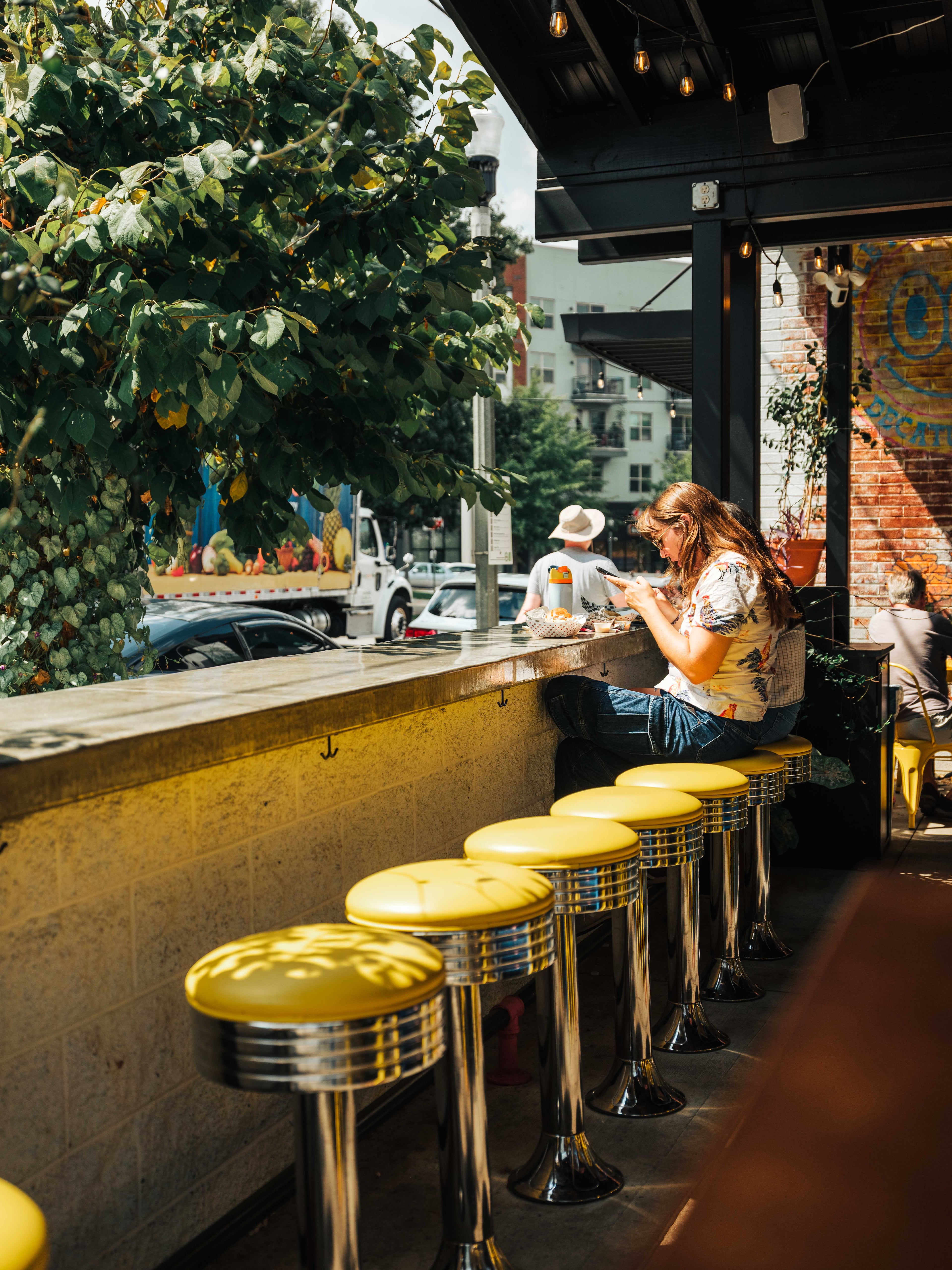 The patio at Smileys Burger Club in Decatur. (Courtesy of Smiley's Burger Club)