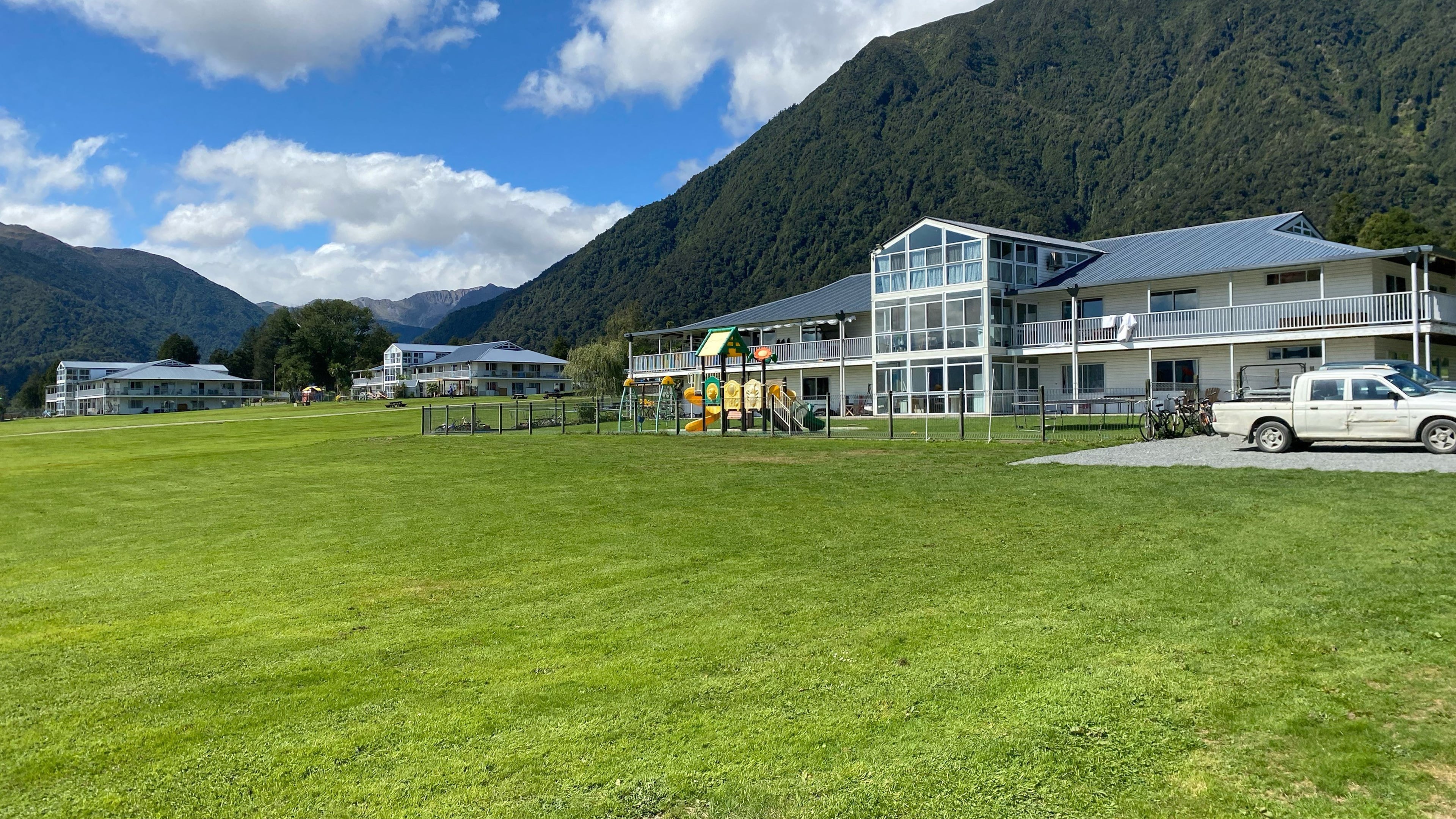 A building is shown at the Gloriavale community near Haupiri, New Zealand, Feb. 24, 2023. (Joanne Naish/Stuff via AP)