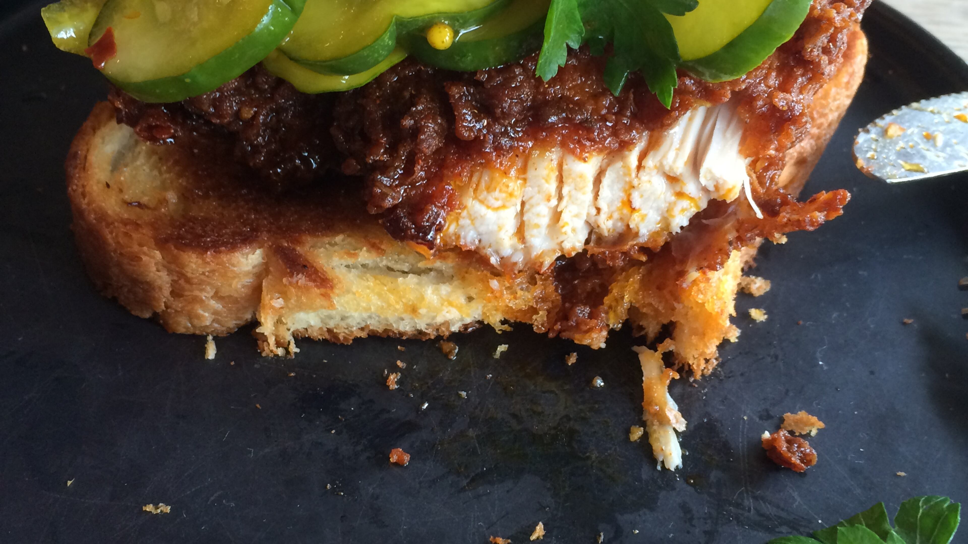 One Eared Stag will host the fourth installment of its four-course rose dinner on June 29. The Nashville hot chicken will be available a la carte. Nashville hot chicken at One Eared Stag / Photo by Wendell Brock