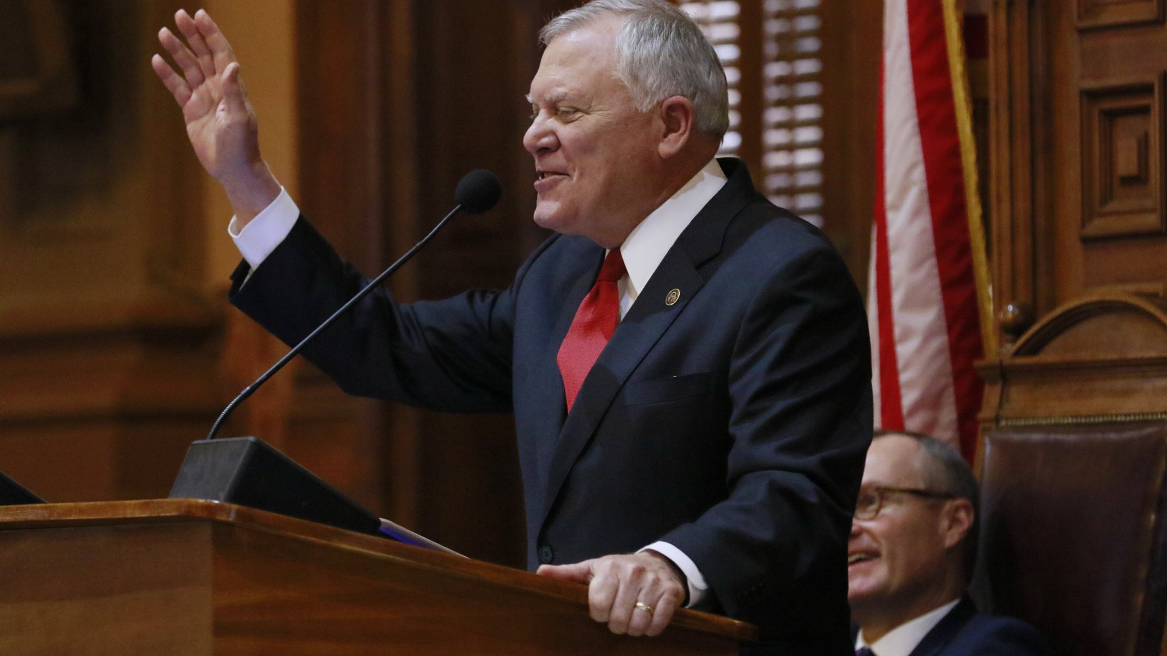 In his state-of-state address Wednesday, Gov. Nathan Deal outlined a proposed 2 percent raise for teachers, who seemed skeptical of the plan. BOB ANDRES /BANDRES@AJC.COM
