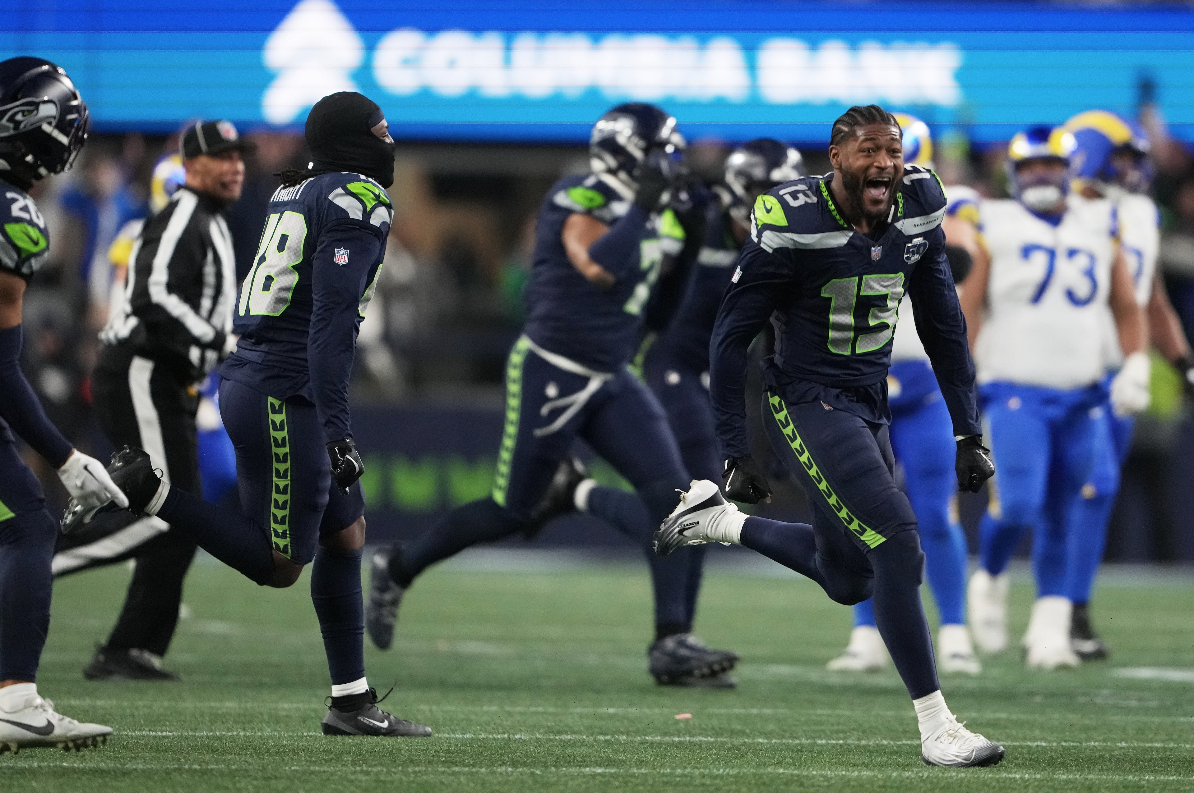 Ernest Jones for AJC Rams Seahawks Football