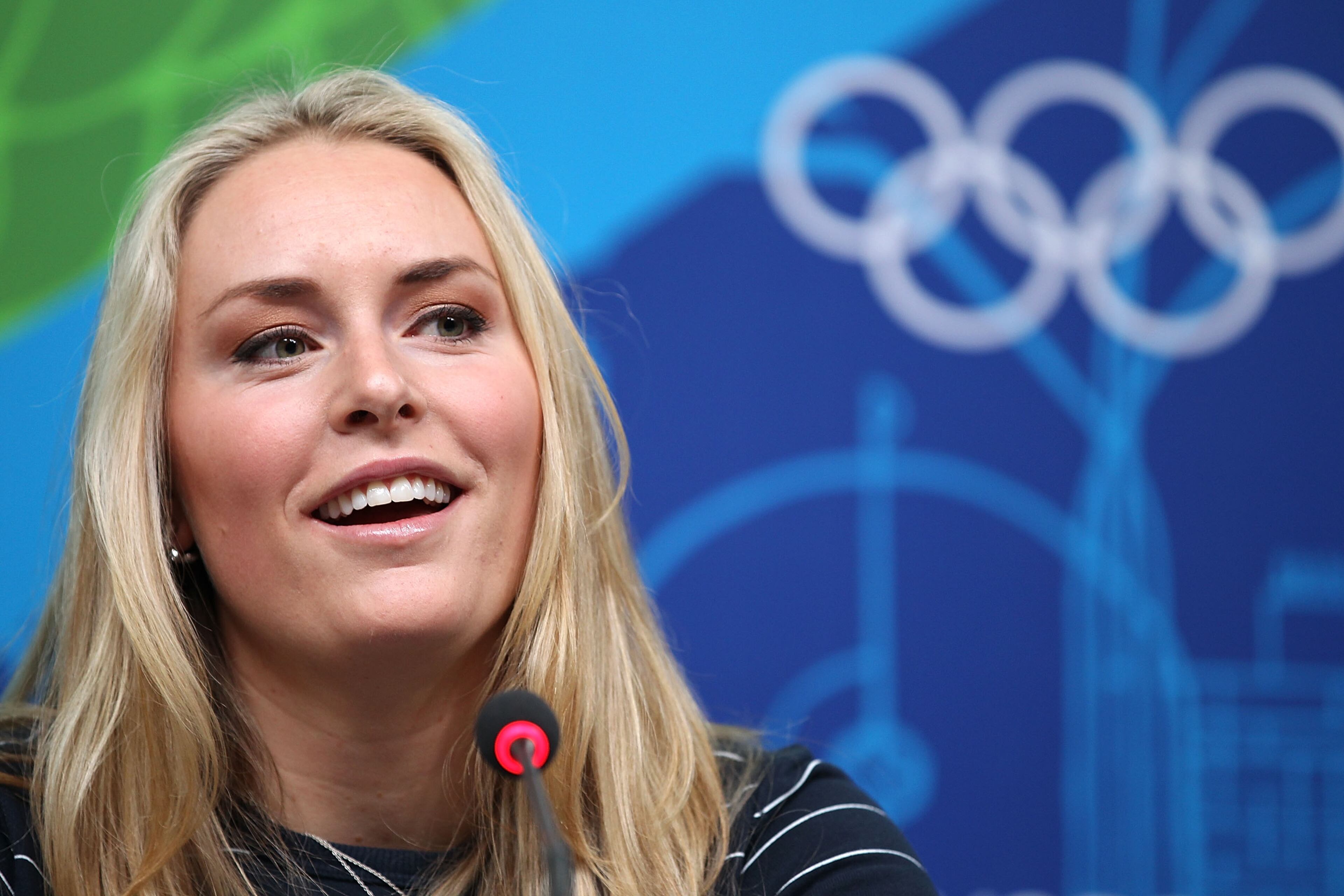 VANCOUVER, BC - FEBRUARY 10: Lindsey Vonn speaks during United States Olympic Committee Alpine Skiing (women) Press Conference ahead of the Vancouver 2010 Winter Olympics on February 10, 2010 in Vancouver, Canada. (Photo by Jamie Squire/Getty Images)