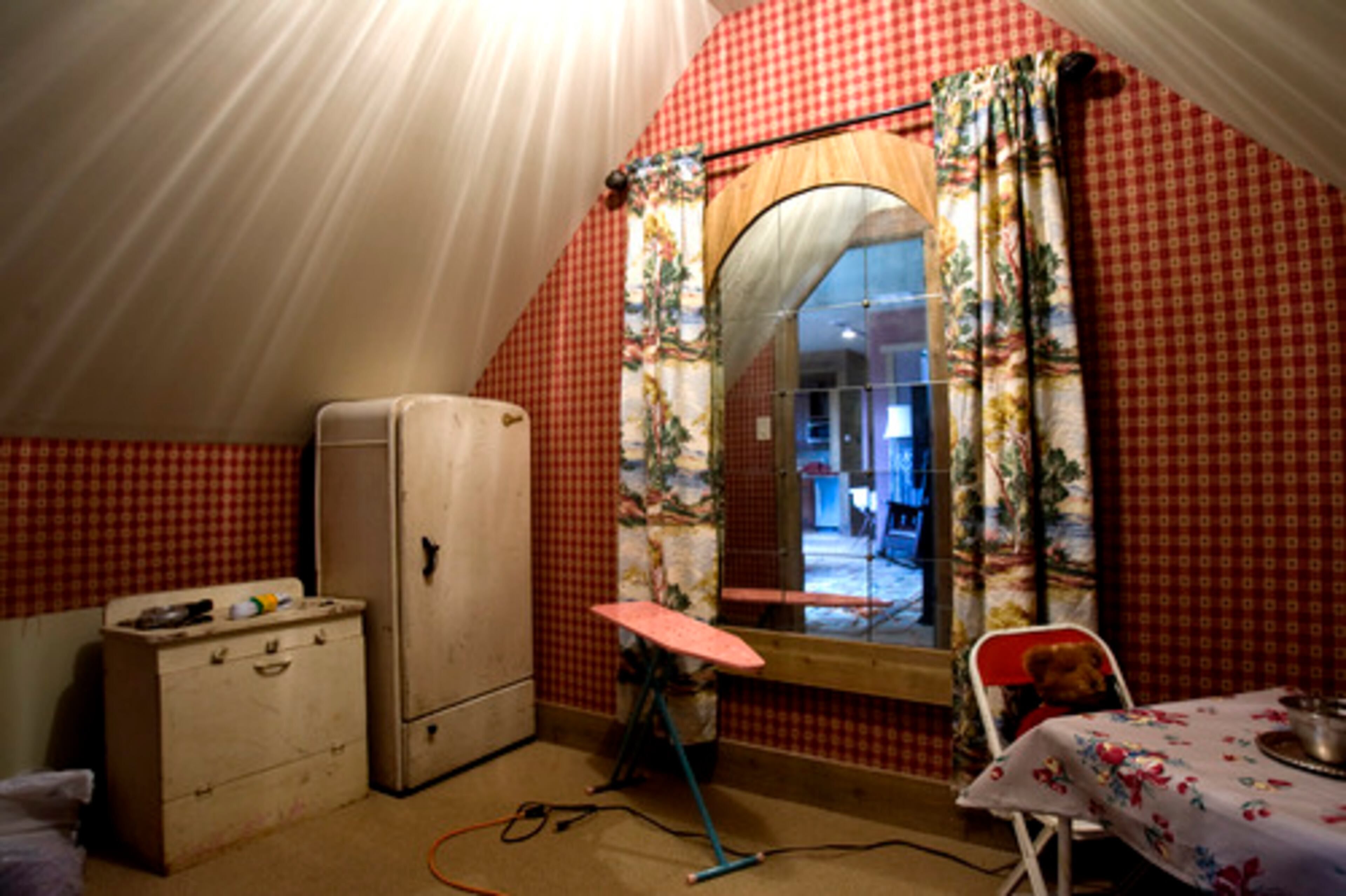 The playroom in the bonus room of Heritage Hall features old fashioned appliances. The room was designed by LaWayne Johnsen of Inspirations for the Home.