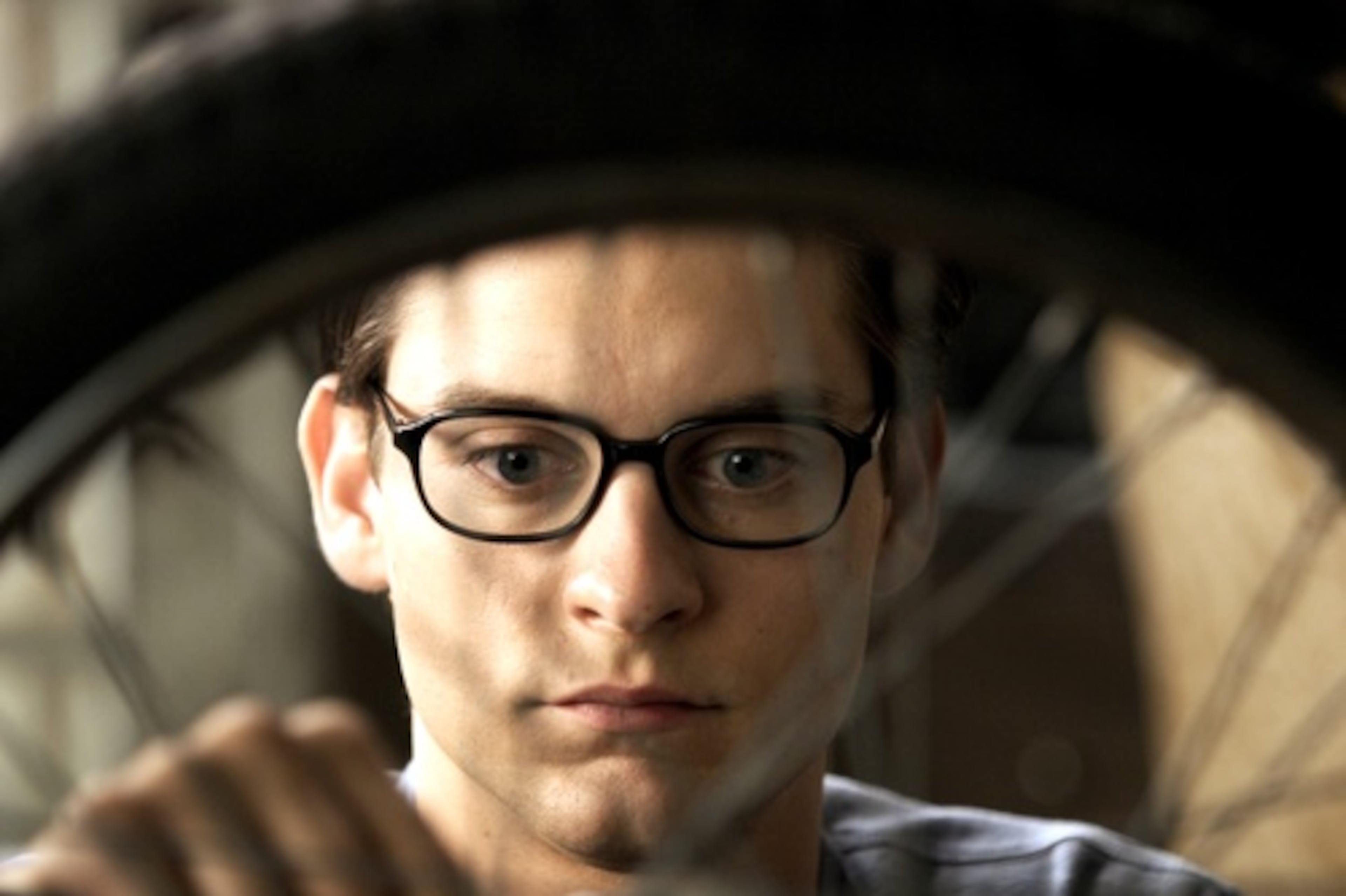 Tobey Maguire (here in "Spider-Man 2) has just about perfected the geek role.