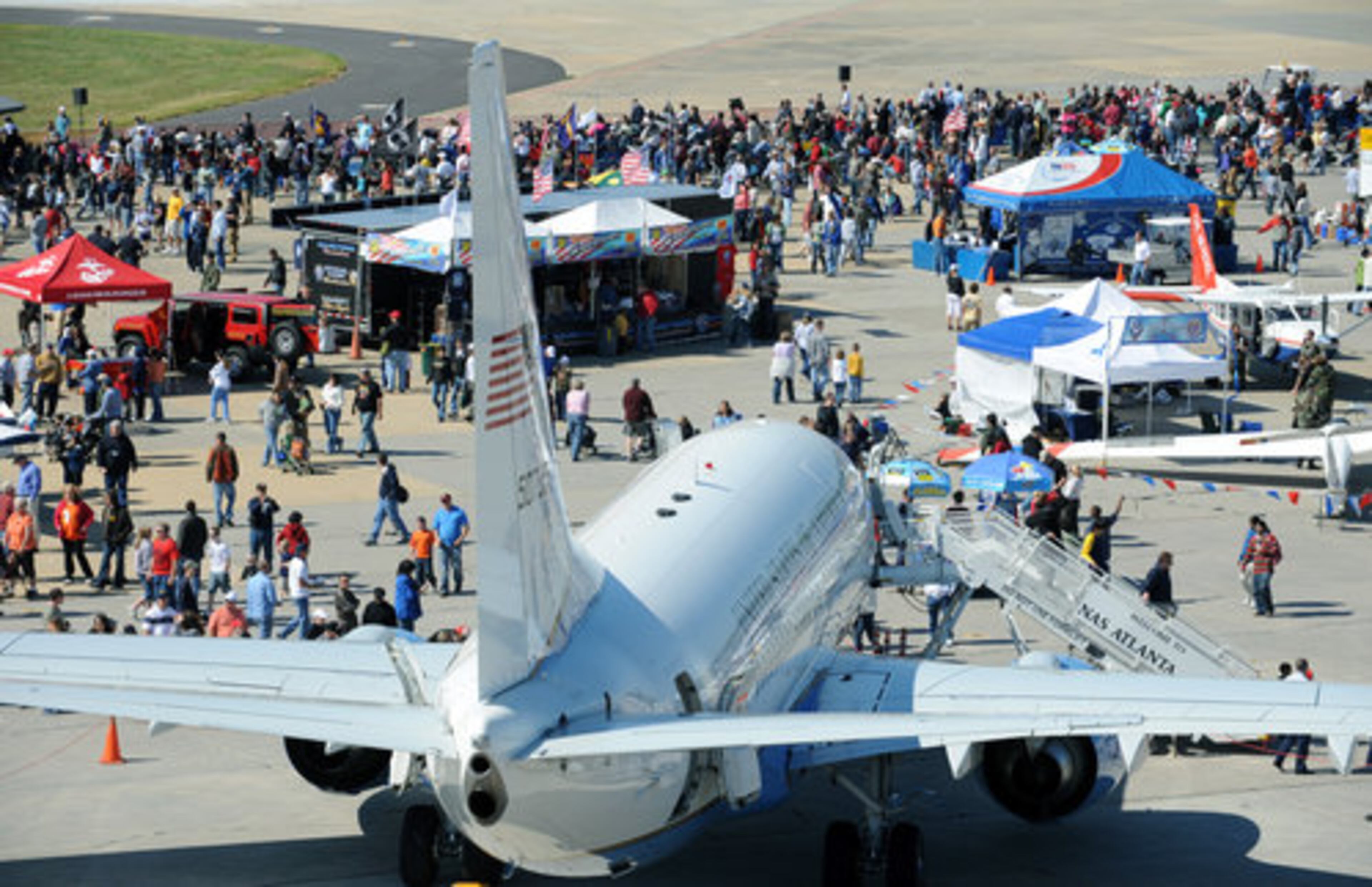 Crowds for the weekend air show were expected to be in the 80,000 to 100,000 range.