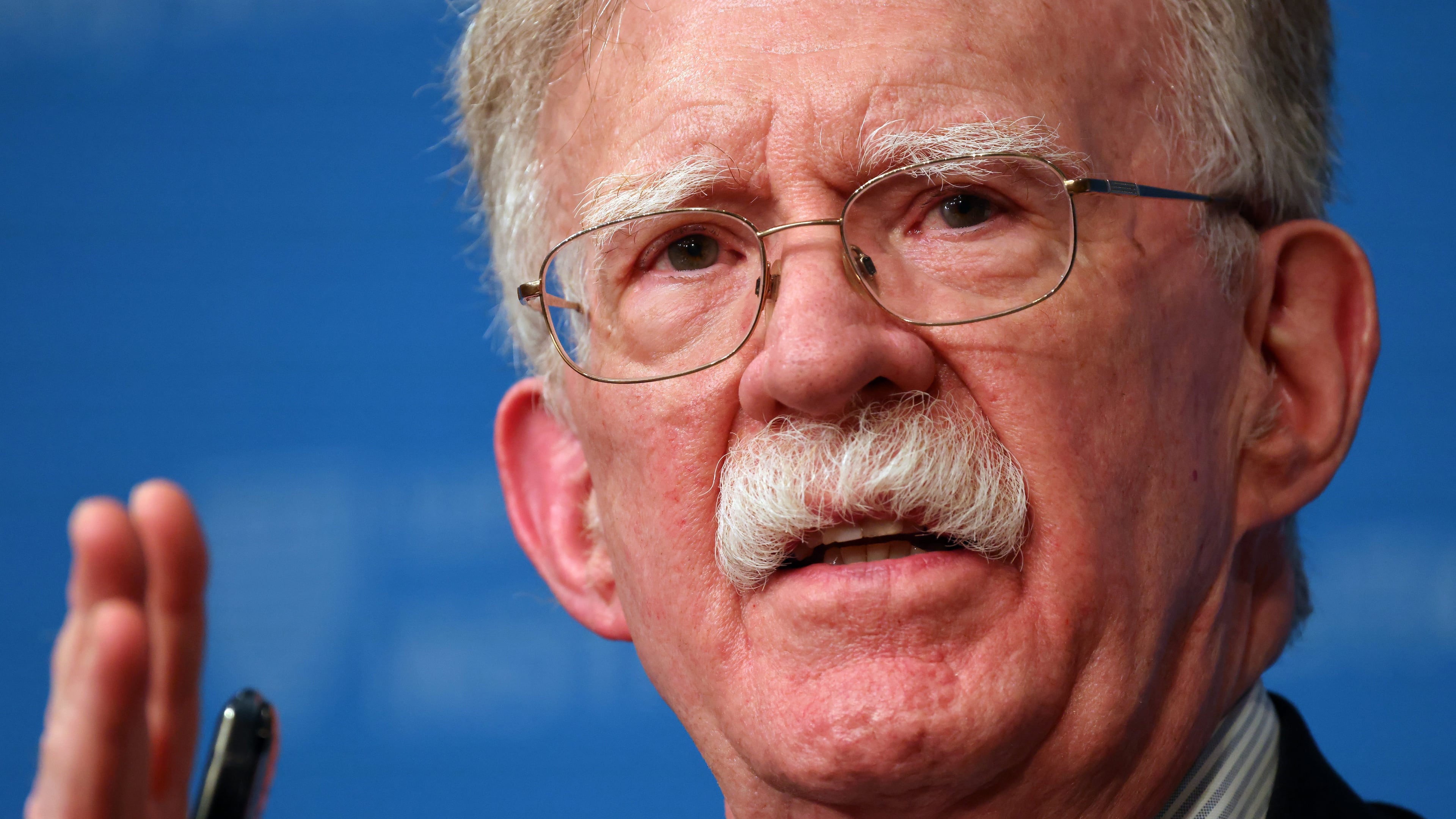 FILE - John Bolton speaks at Harvard Kennedy School's John F Kennedy Jr Forum, Sept. 29, 2025, in Cambridge, Mass. (AP Photo/Michael Dwyer, File)