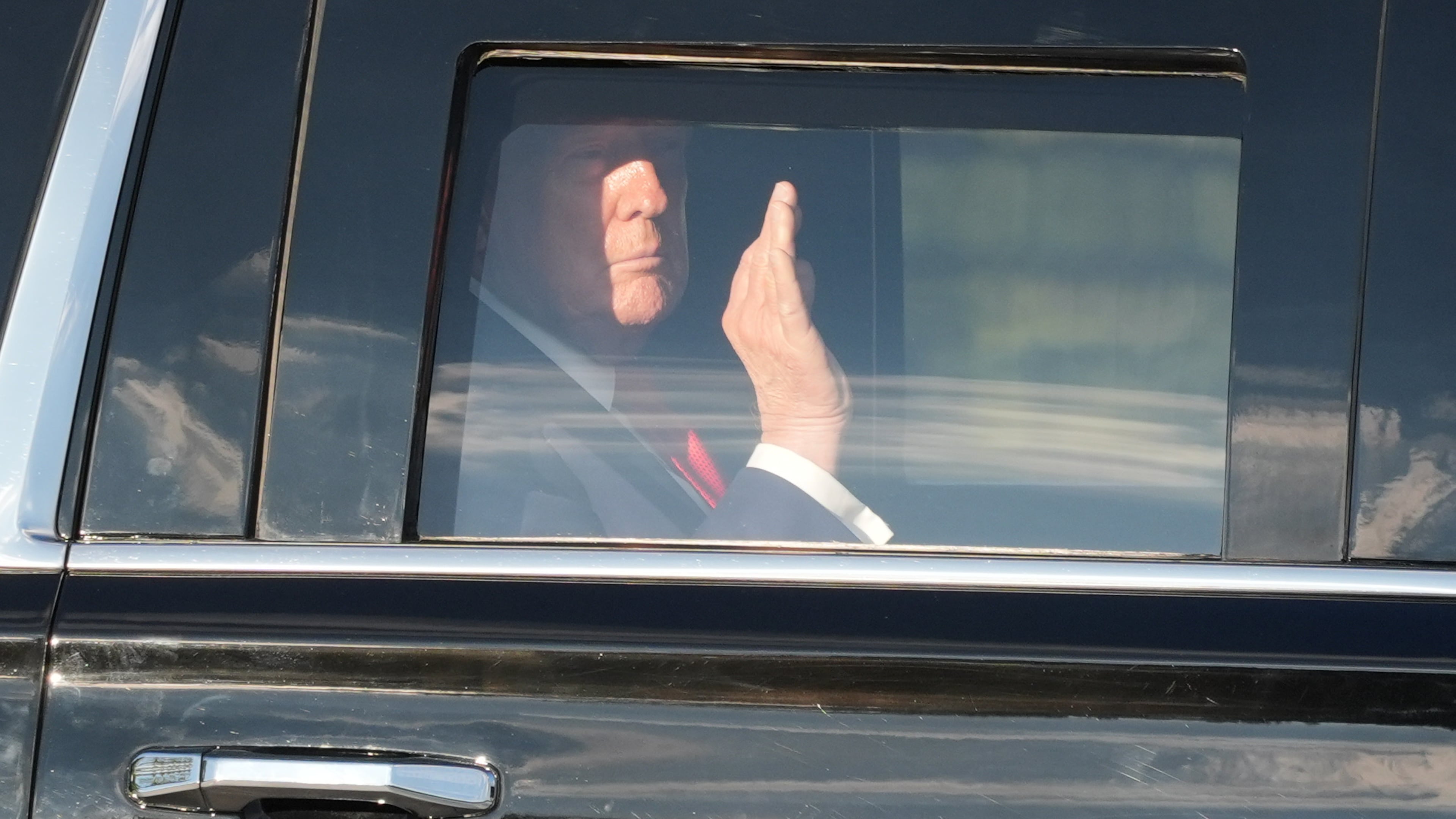 President Donald Trump arrives to board Marine One on the Ellipse near the White House, Friday, Sept. 18, 2026, in Washington. (AP Photo/Alex Brandon)
