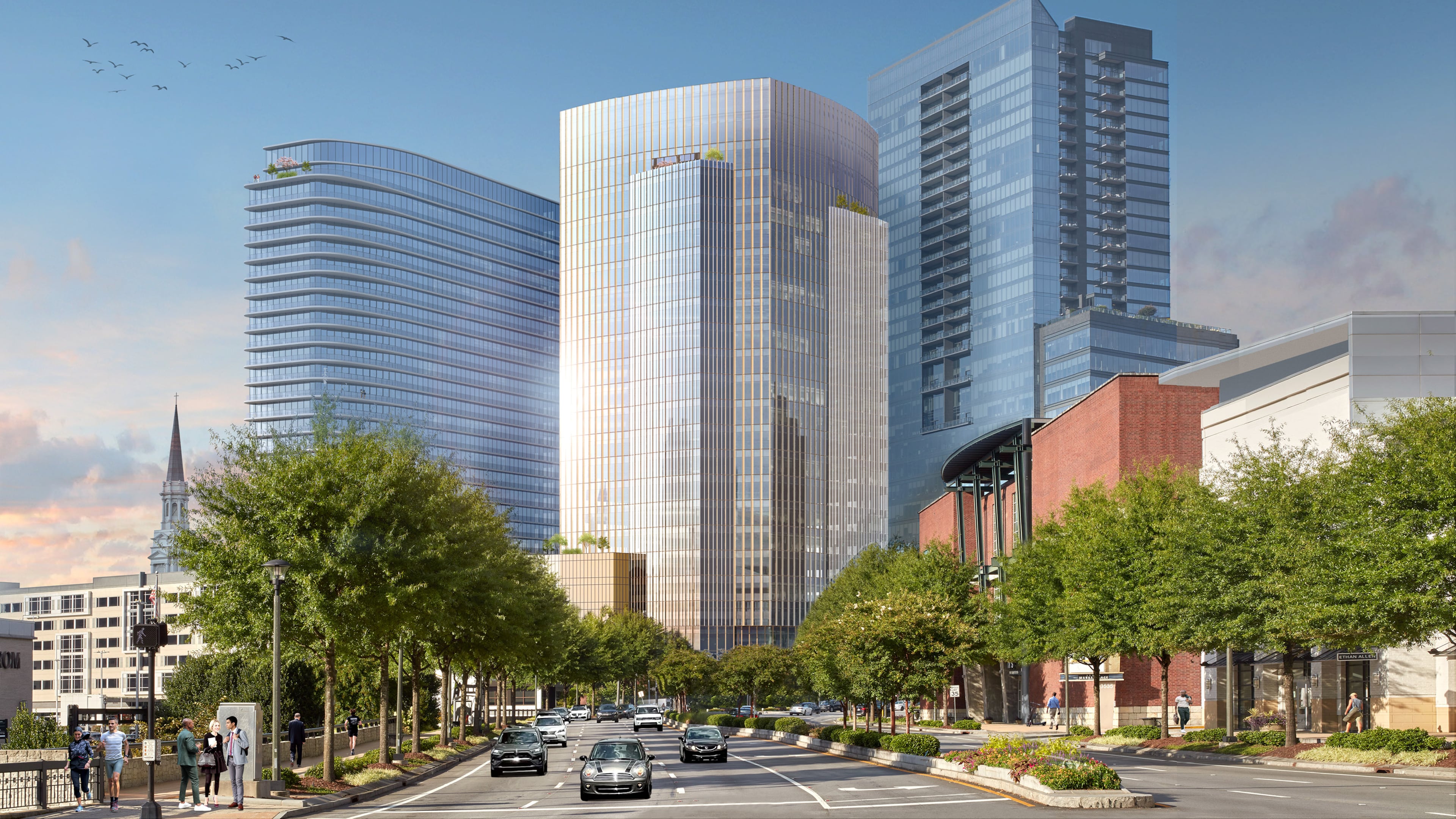 A rendering of Crescent Communities' proposed project at the corner of Peachtree and Wieuca Roads. (Courtesy of Crescent Communities)