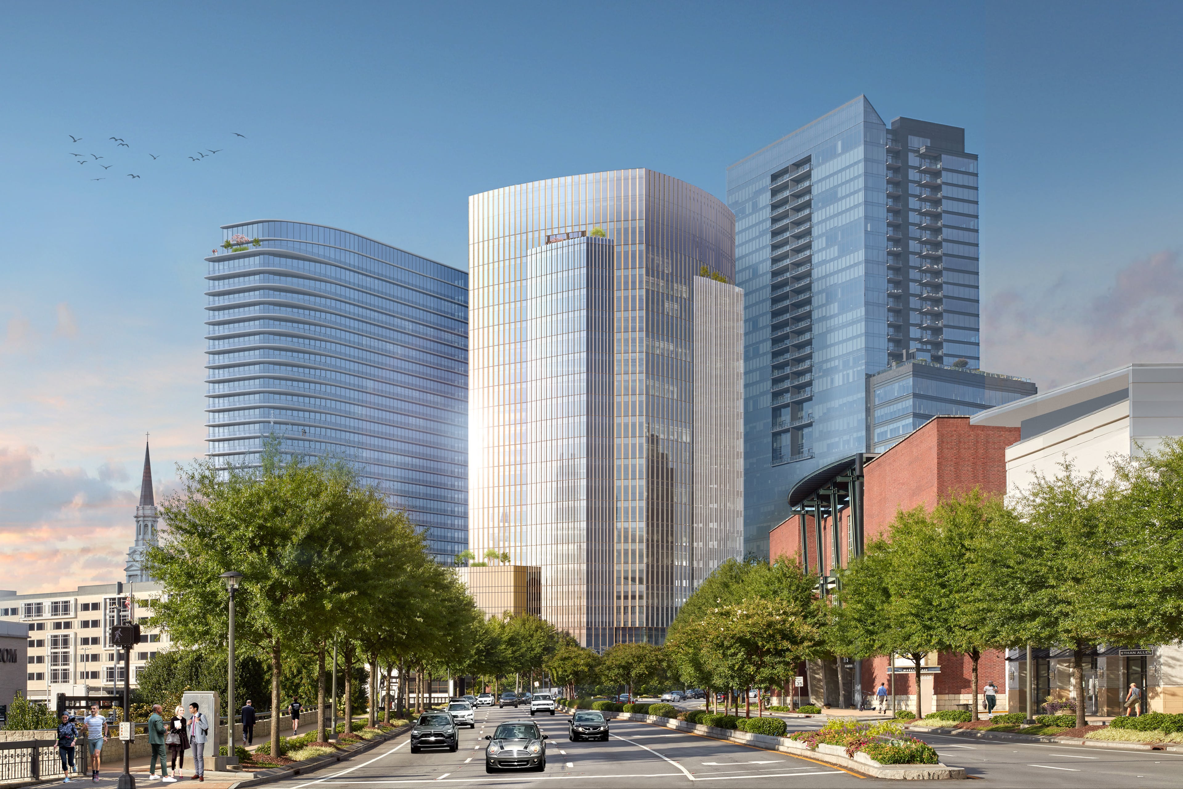 A rendering of Crescent Communities' proposed project at the corner of Peachtree and Wieuca Roads. (Courtesy of Crescent Communities)