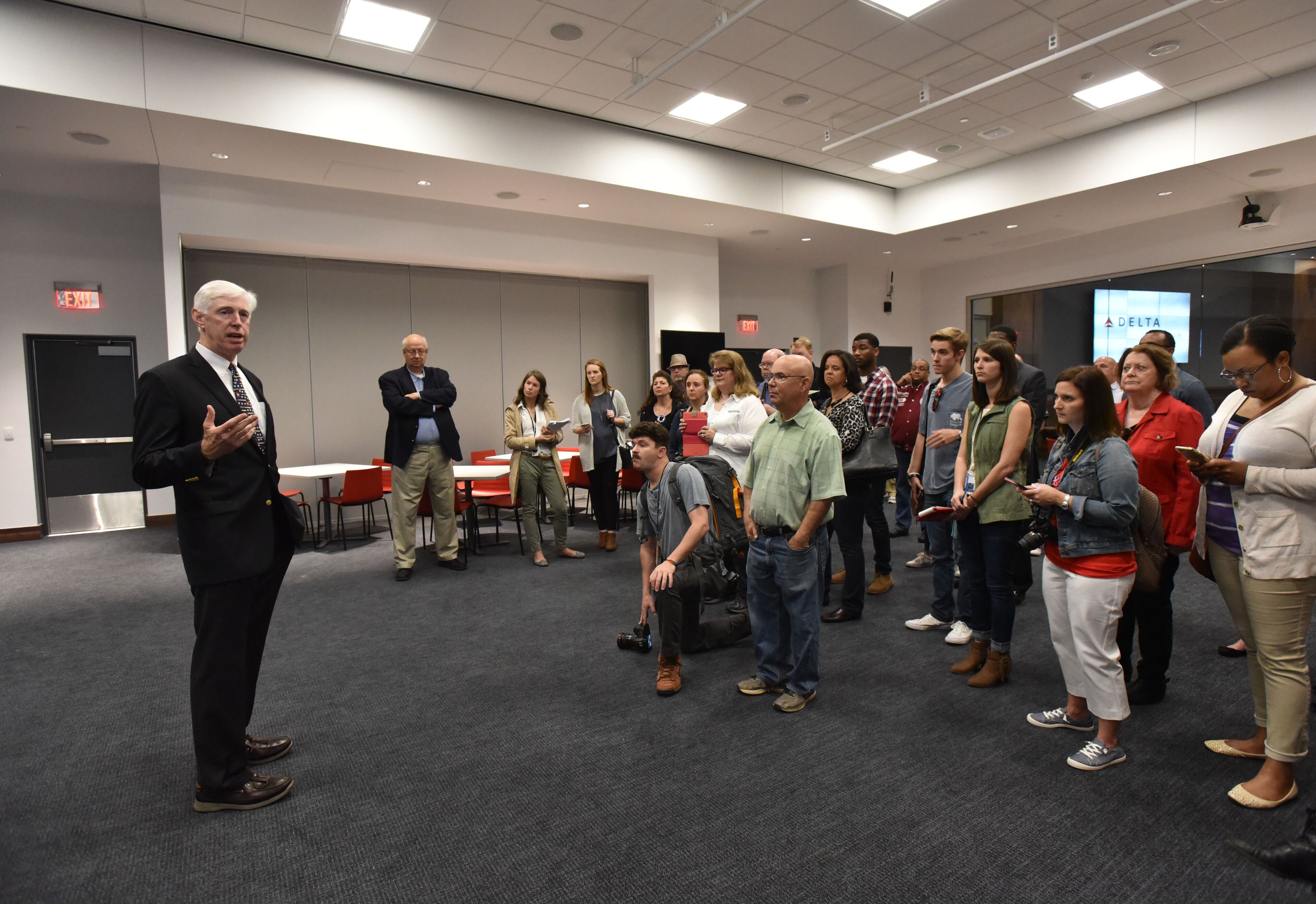 March 28, 2017 Atlanta - Atlanta Braves' Chairman and CEO, Terry McGuirk, speaks to members of the press at Press Conference Room during a media tour before the first baseball game, Braves-Yankees exhibition, at SunTrust Park on Tuesday, March 28, 2017. HYOSUB SHIN / HSHIN@AJC.COM