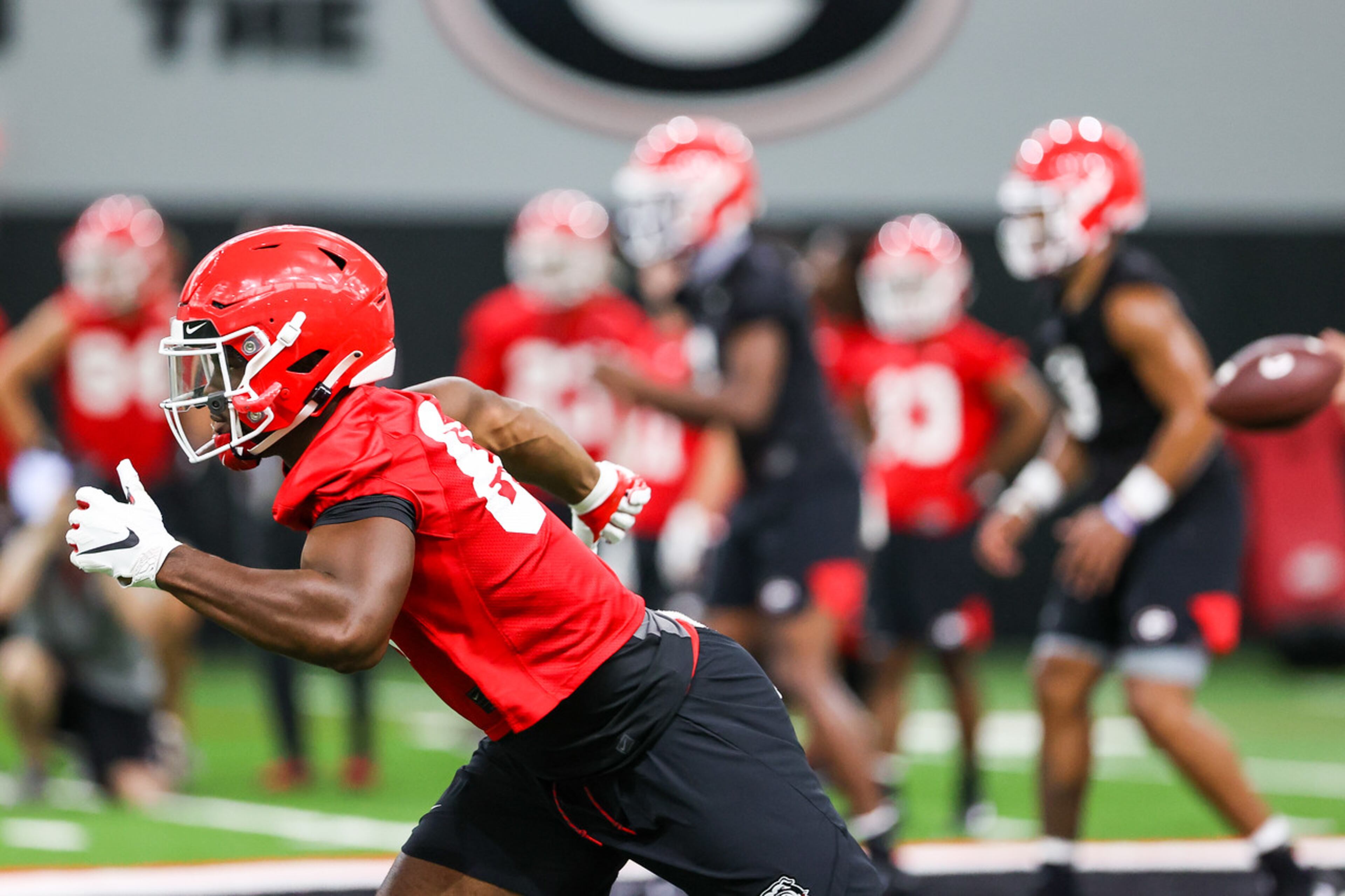 Georgia tight end Tre' McKitty (87) during the BulldogsĀ practice in Athens, Ga., on Mon., Aug. 17, 2020. (Photo by Chamberlain Smith)