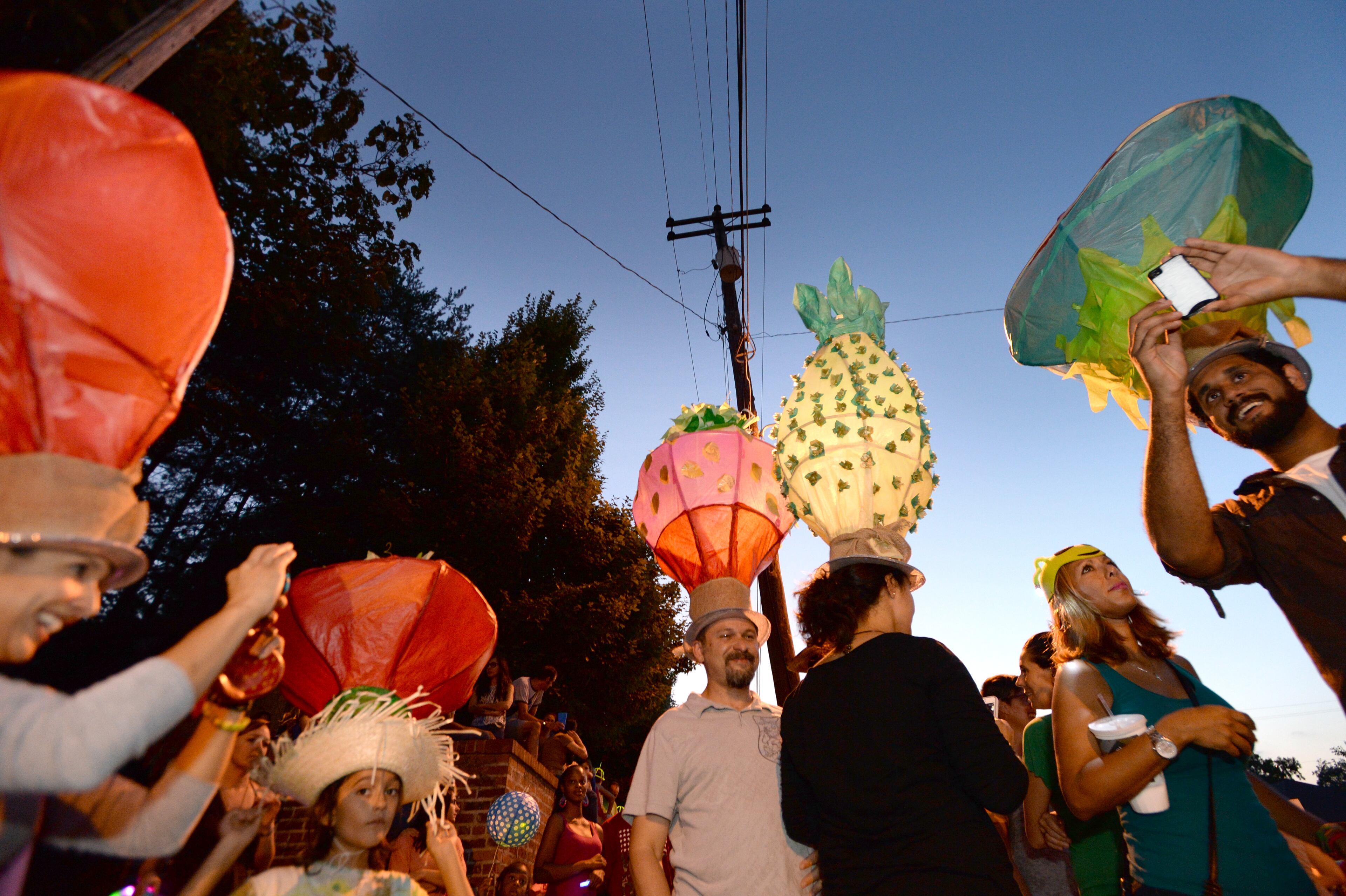 Parade participants take pictures before the 2013 Atlanta BeltLine Lantern Parade on Sept. 7, 2013.