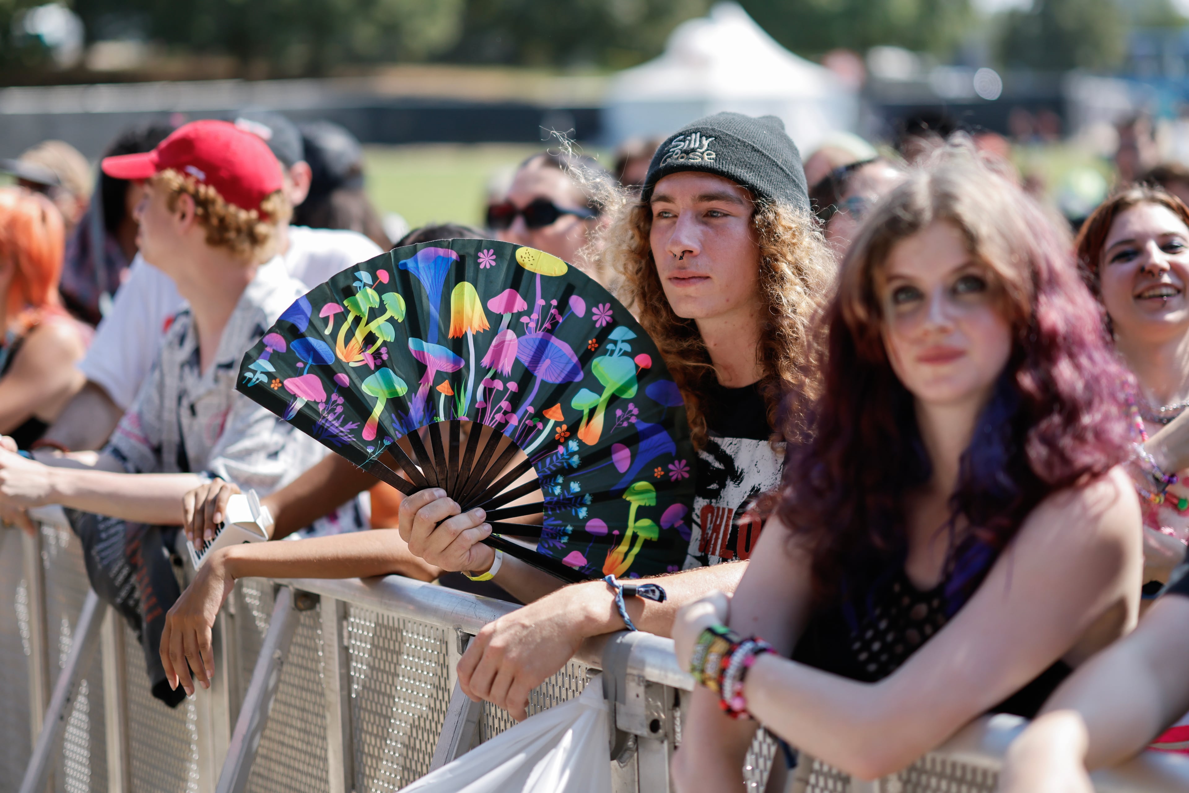 People gather to hear Sir Chloe perform during the Shaky Knees music festival at Piedmont Park, Saturday, Sept. 19, 2026, in Atlanta. (Erik S. Lesser for the AJC)