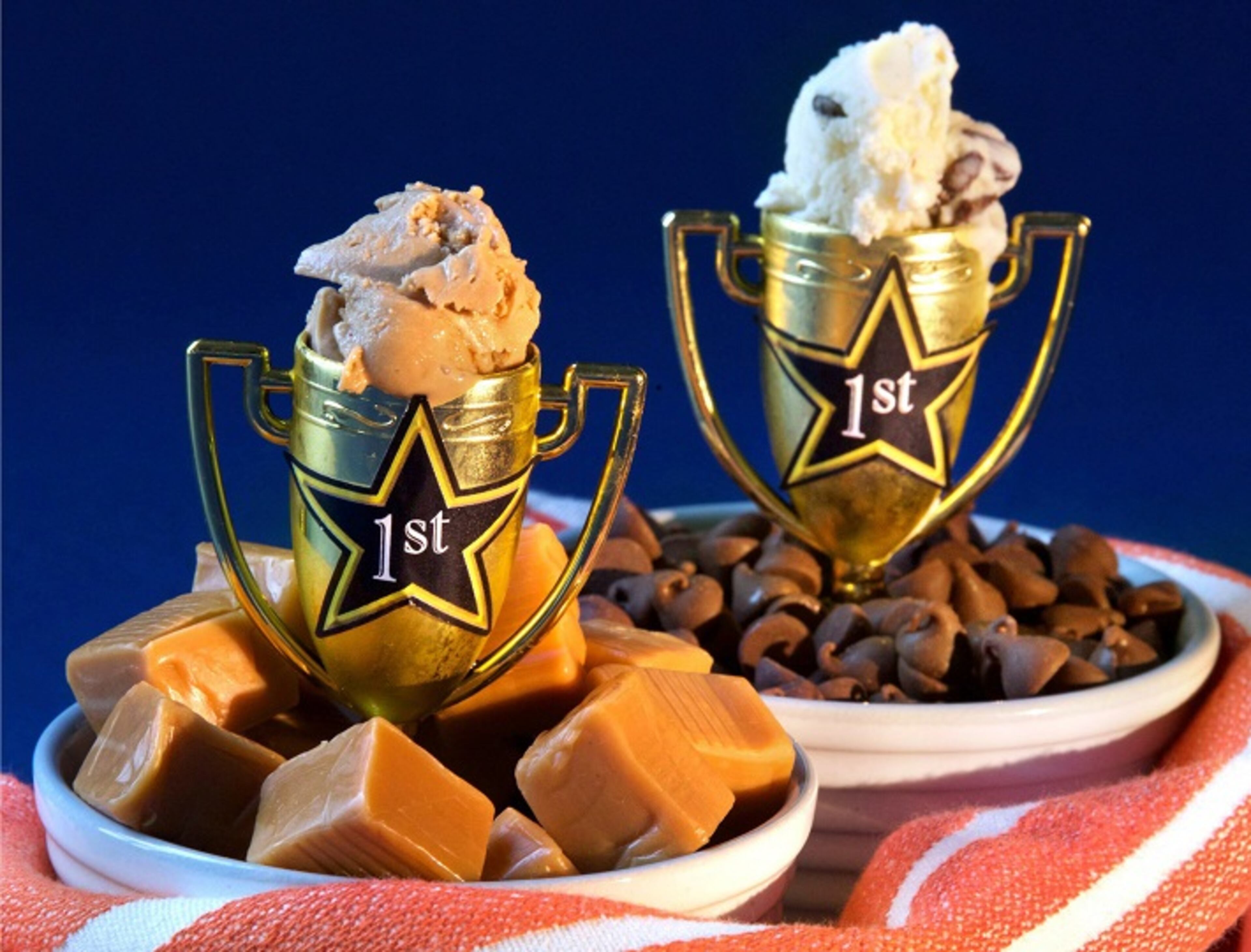 Talenti Sea Salt Caramel, left, and Haagen-Dazs Vanilla Chocolate Chip emerged as the favorite brands of caramel and chocolate chip ice cream, after a blind taste test by the St. Louis Post-Dispatch staff. (Morgan Timms/St. Louis Post-Dispatch/TNS)