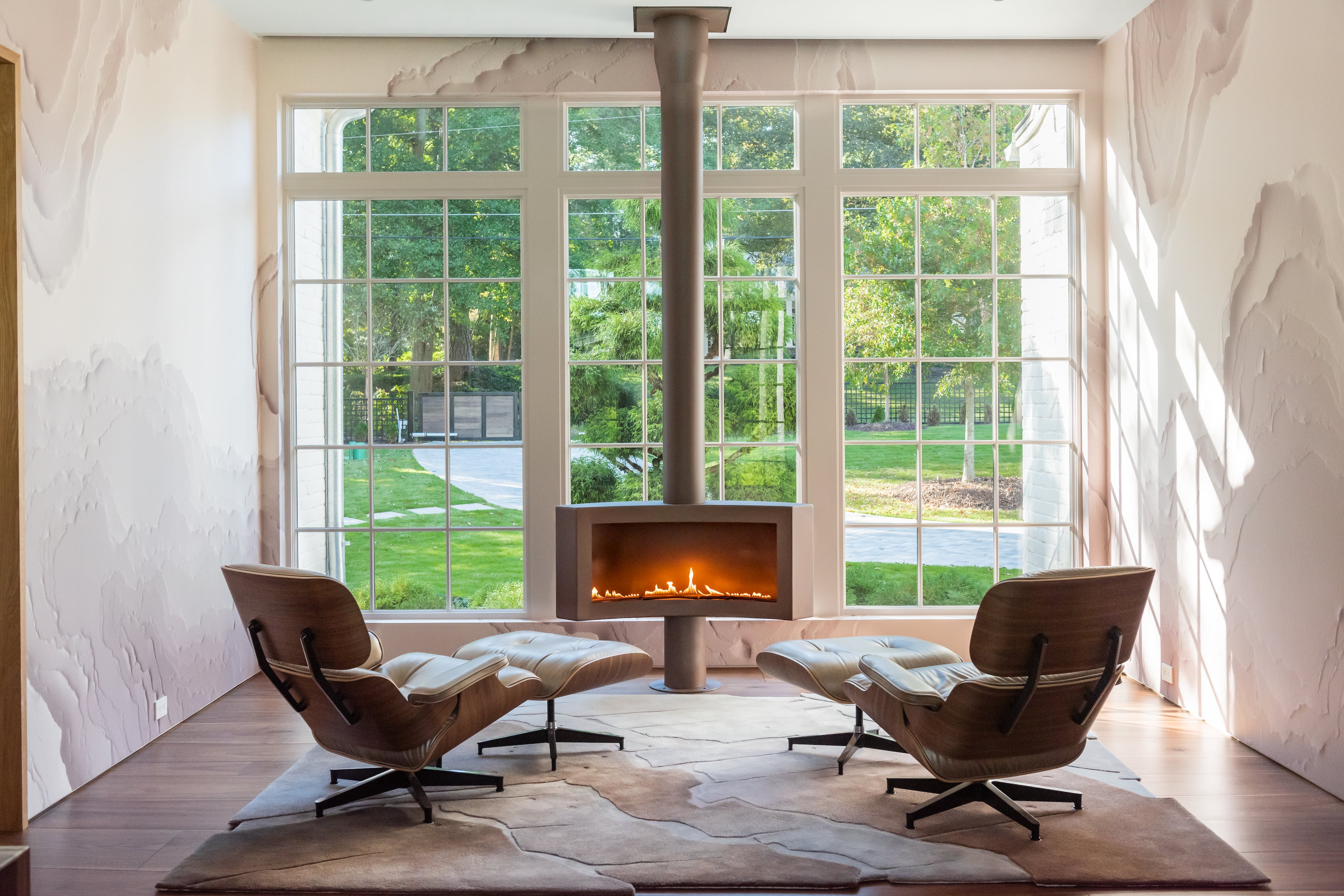 The primary bedroom features a fireplace.