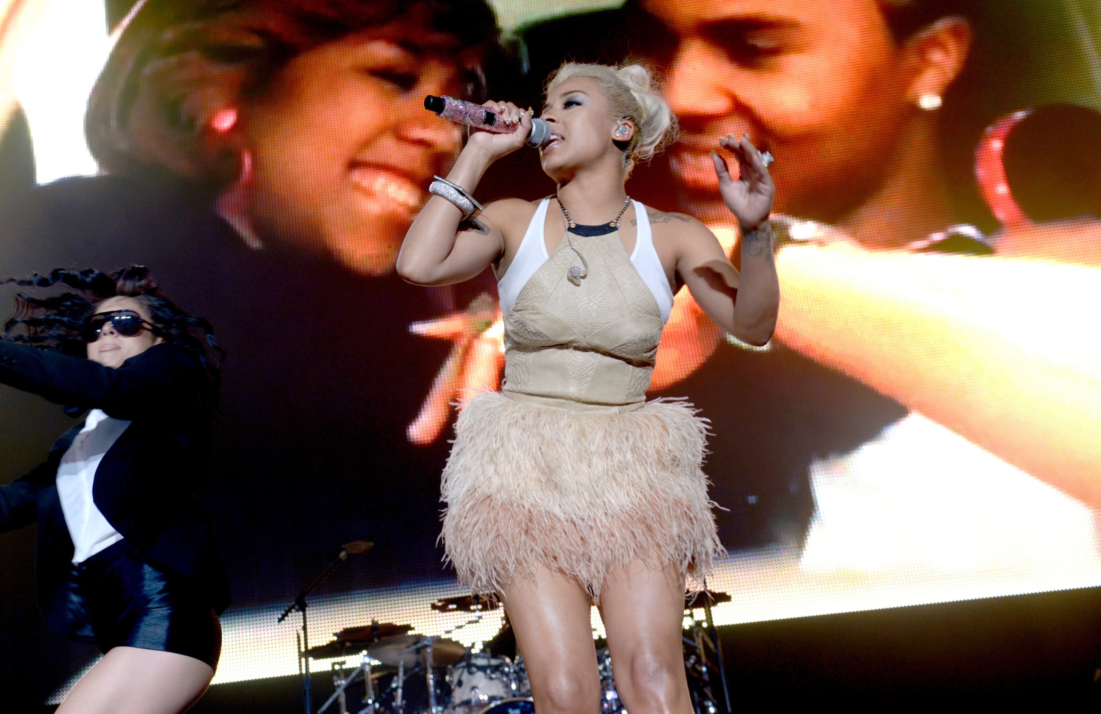 Keyshia Cole performs at the Essence Festival at the Superdome on Saturday, July 6, 2013, in New Orleans. (Photo by Matthew Hinton/Invision for Essence/AP Images)