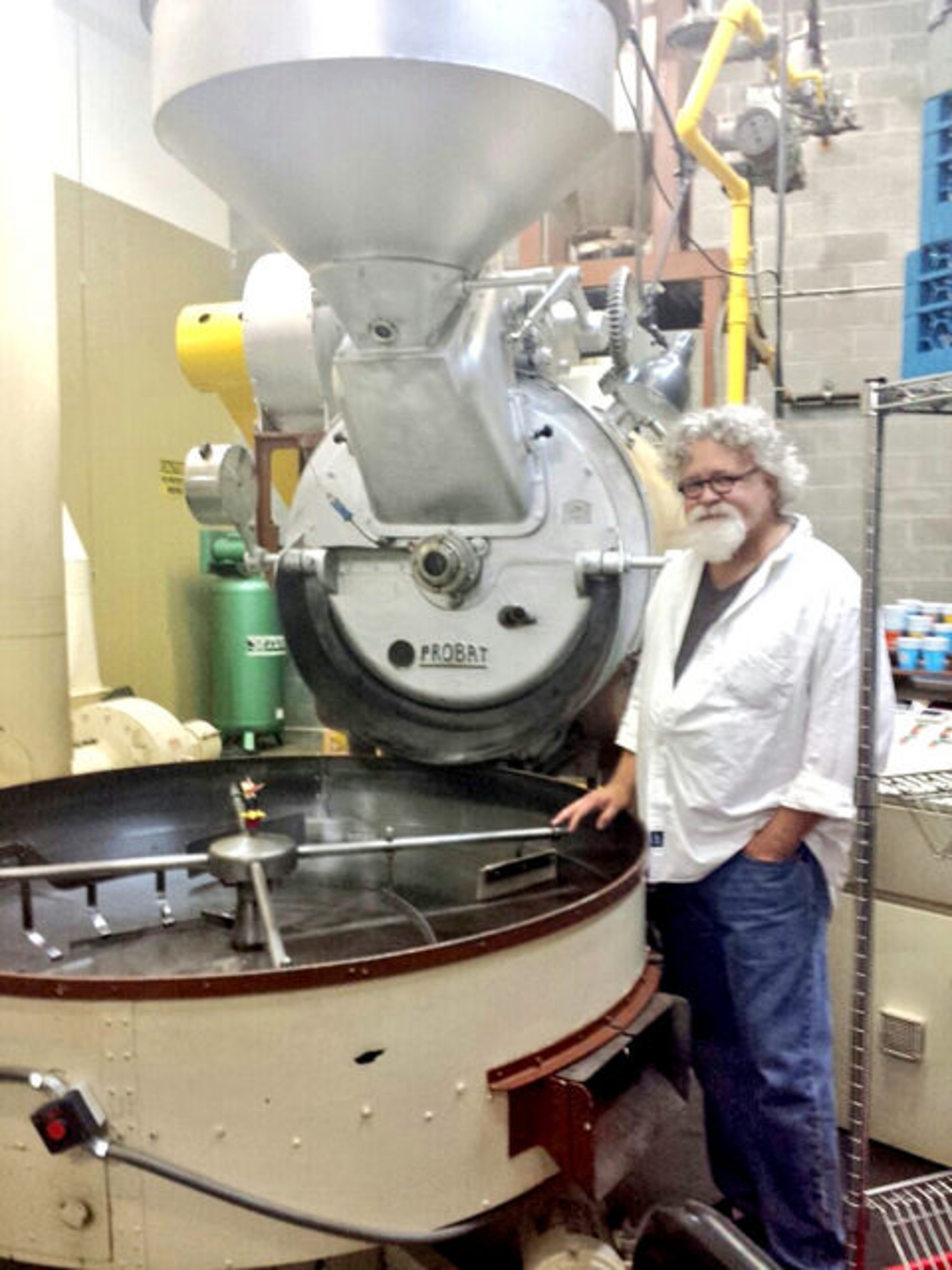 Mike Ferguson by the roaster