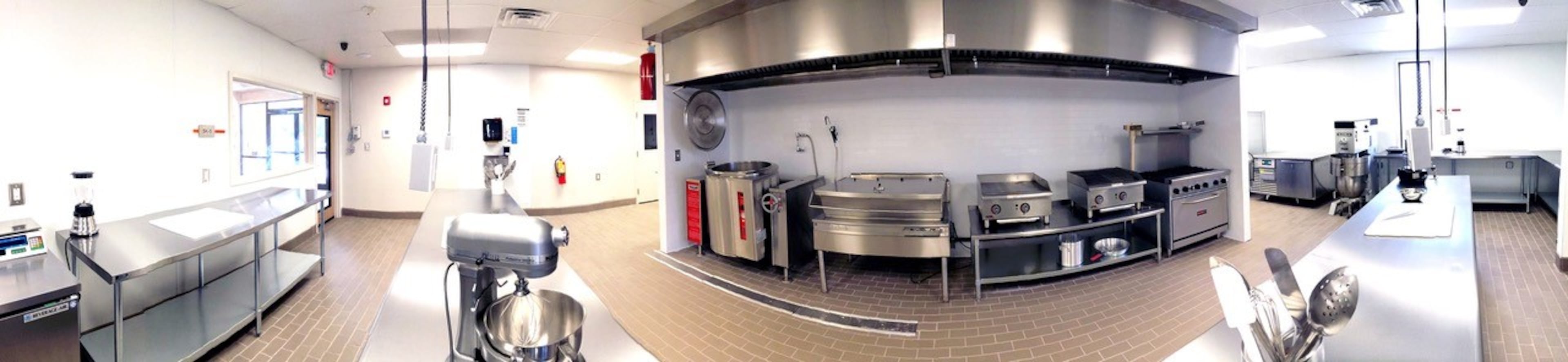 This panoramic view shows part of the community working space at PREP.