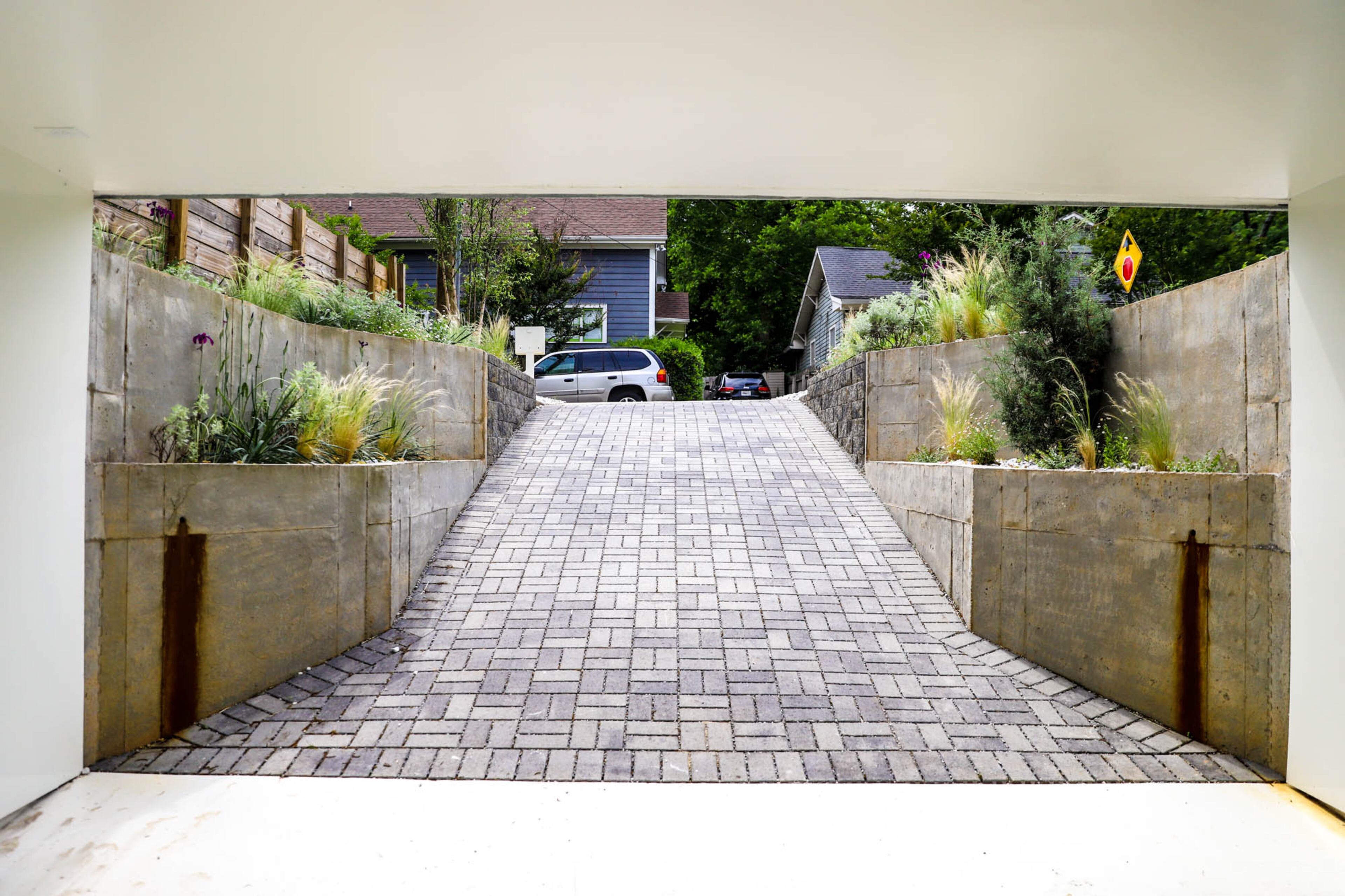 The homeowner worked with Carley Rickles for the landscape design for the new residence in Atlanta's Old Fourth Ward neighborhood.