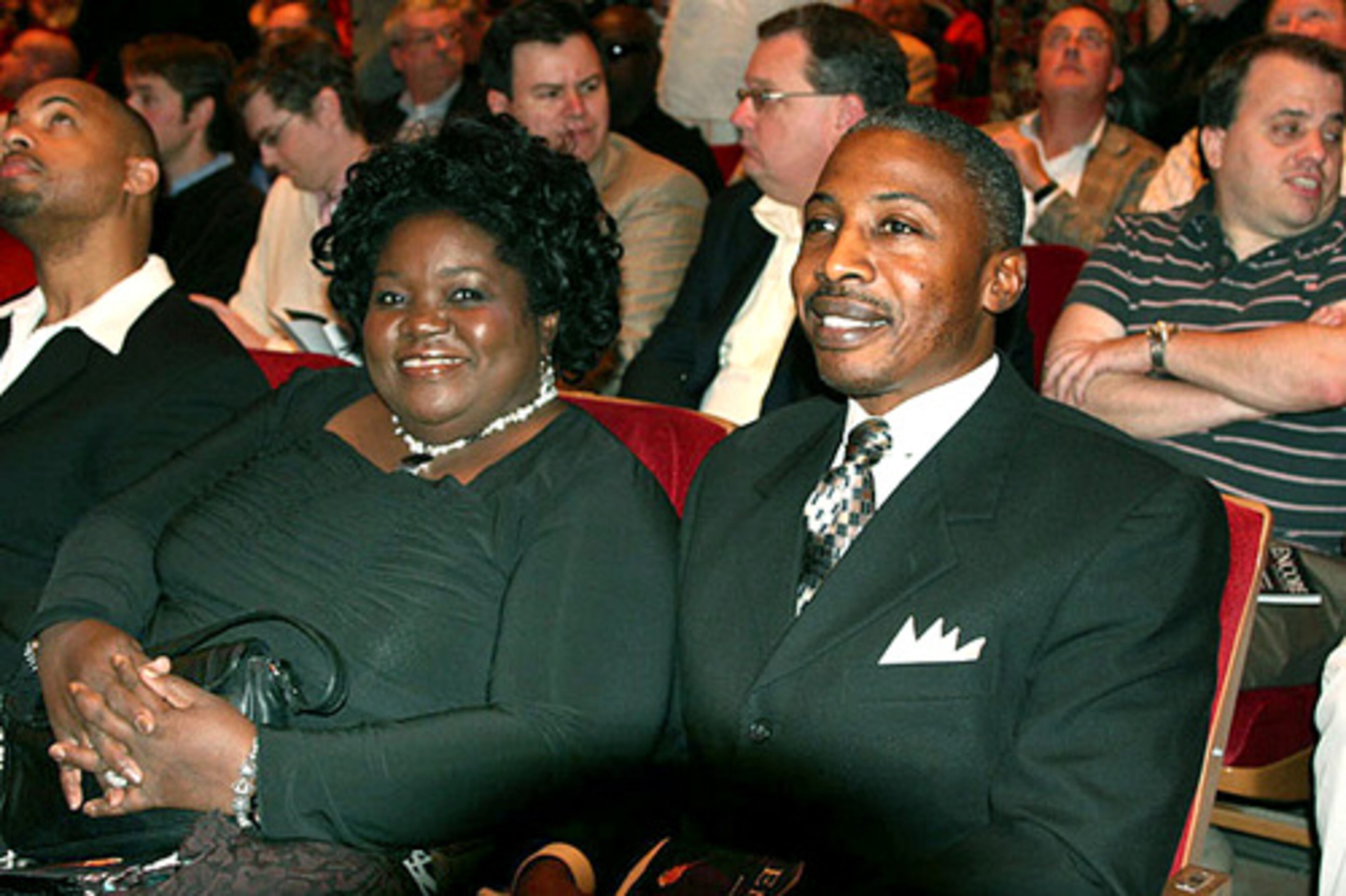 Reverend Robert Ward and his wife Alberta, of College Park, enjoy Eartha Kitt's sold out performance at Symphony Hall Friday in Midtown.