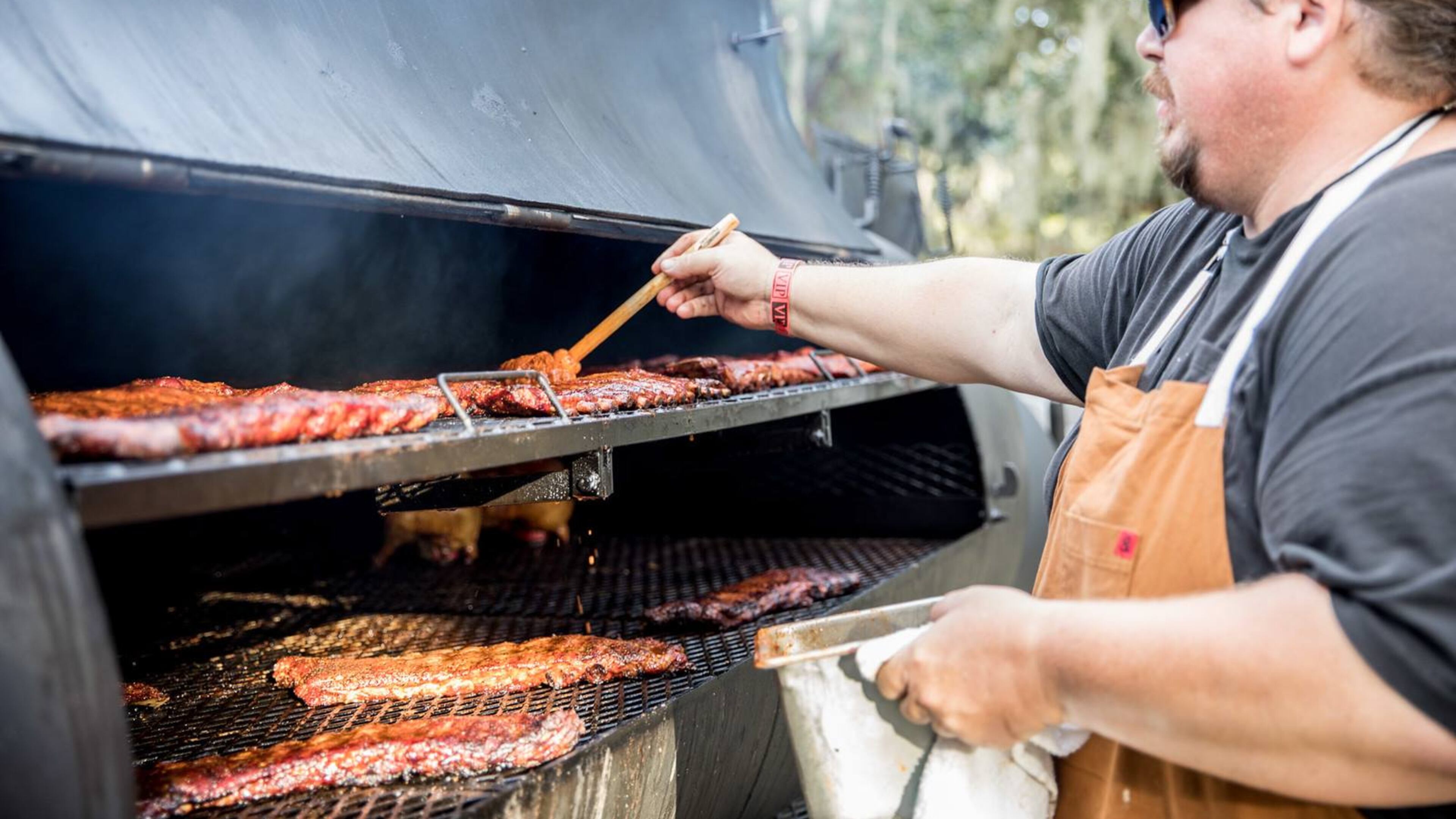 Jonathan Fox of Atlanta's Fox Bros. Bar-B-Q donates his time to the Firebox Initiative's BBQ on the Bluff fundraiser. Courtesy of Firebox Initiative