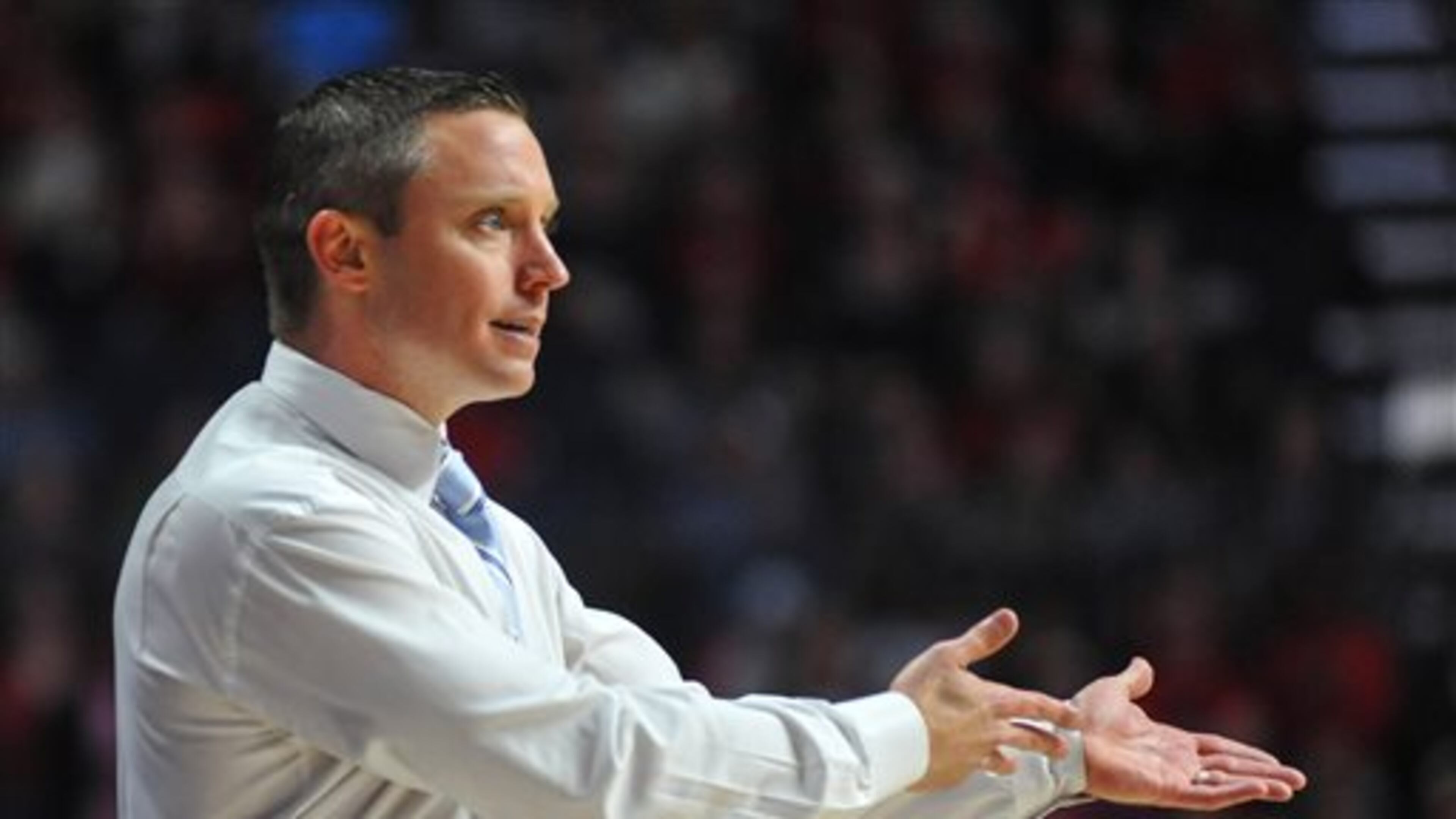 Florida head coach Michael White reacts during an NCAA college basketball game against Mississippi, at The Pavilion at Ole Miss on Saturday, Jan. 16, 2016 in Oxford, Miss.. (Bruce Newman/The Oxford Eagle via AP) NO SALES; MANDATORY CREDIT