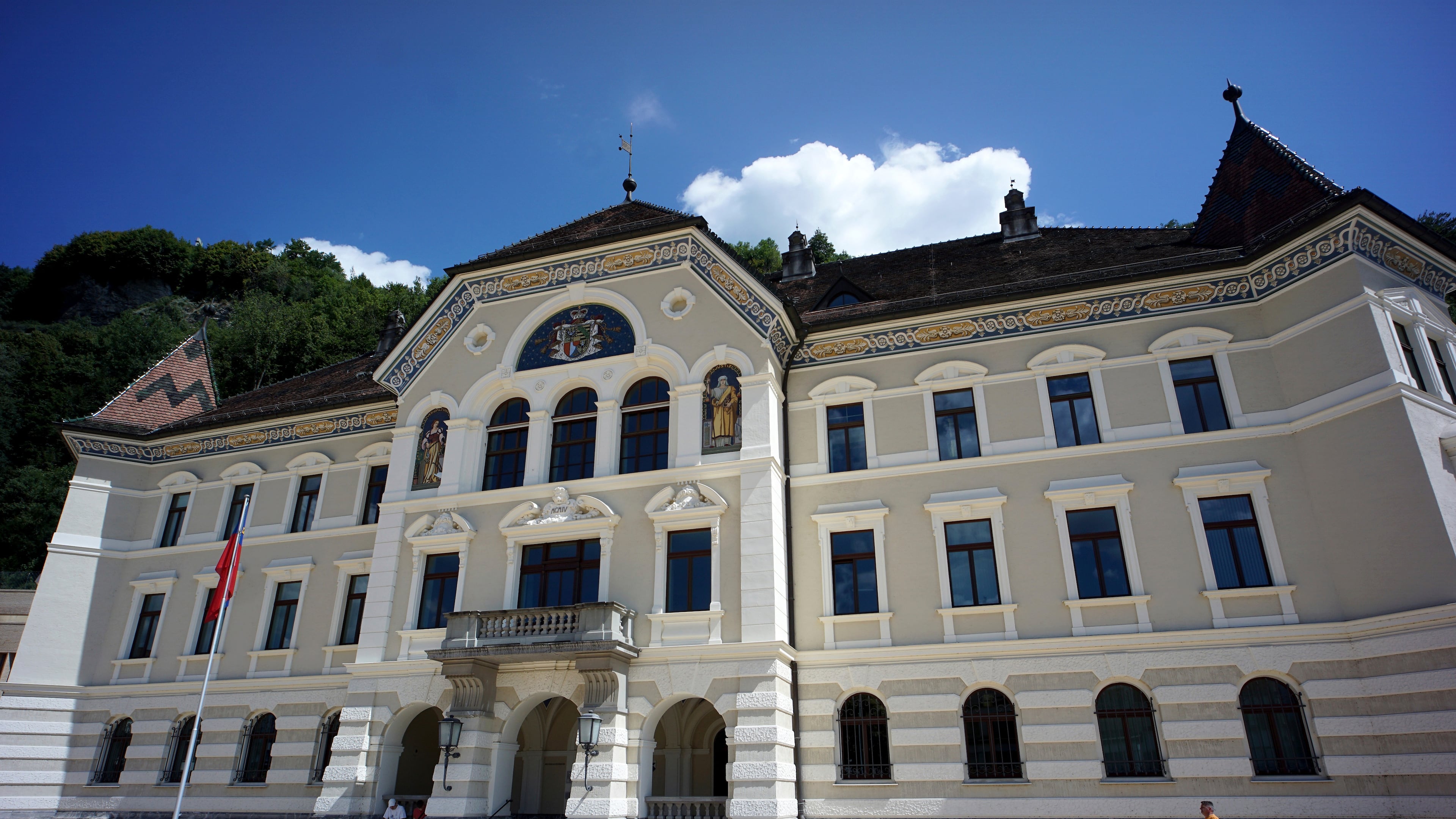 FILE - Exterior view of the Liechtenstein Government Building in Vaduz, Liechtenstein on Aug. 18, 2023. (AP Photo/Michael Sohn, File)
