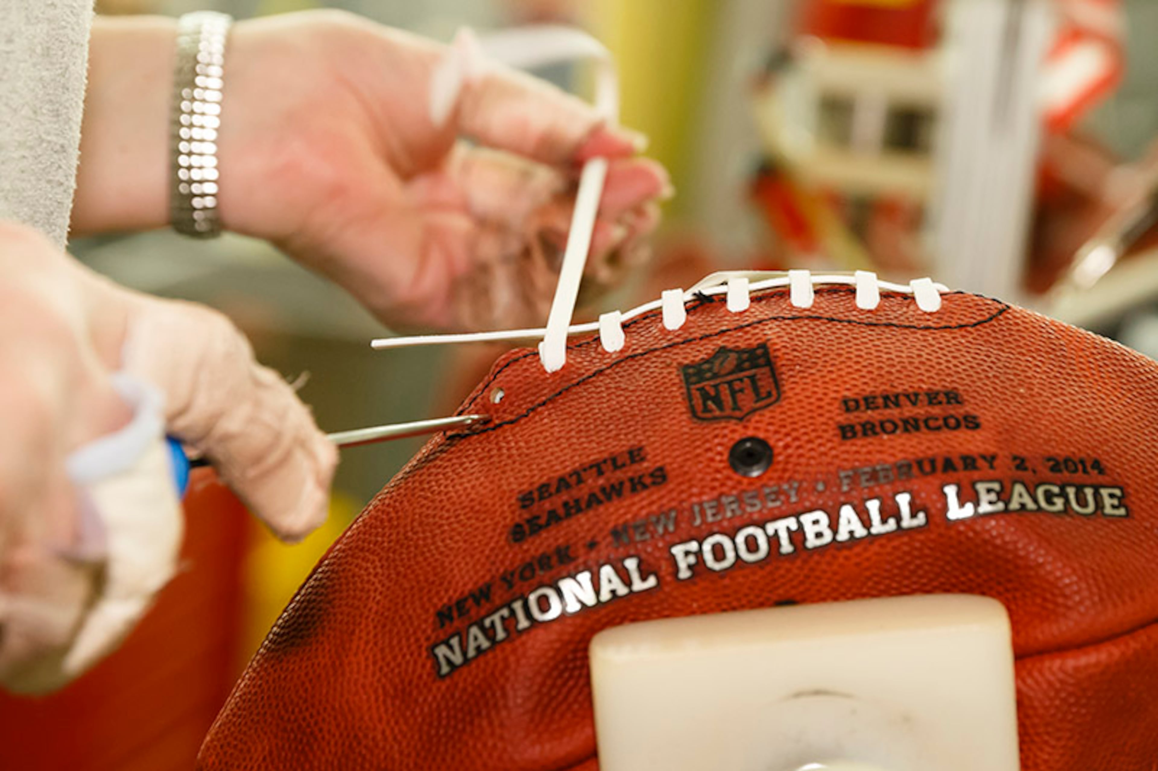NFL rules call for 36 "game" balls to be used for outdoor games. Referees will test each ball with a pressure gauge two hours prior to the starting time. Twelve of the footballs will be marked with the letter "k" and used only for the kicking game.