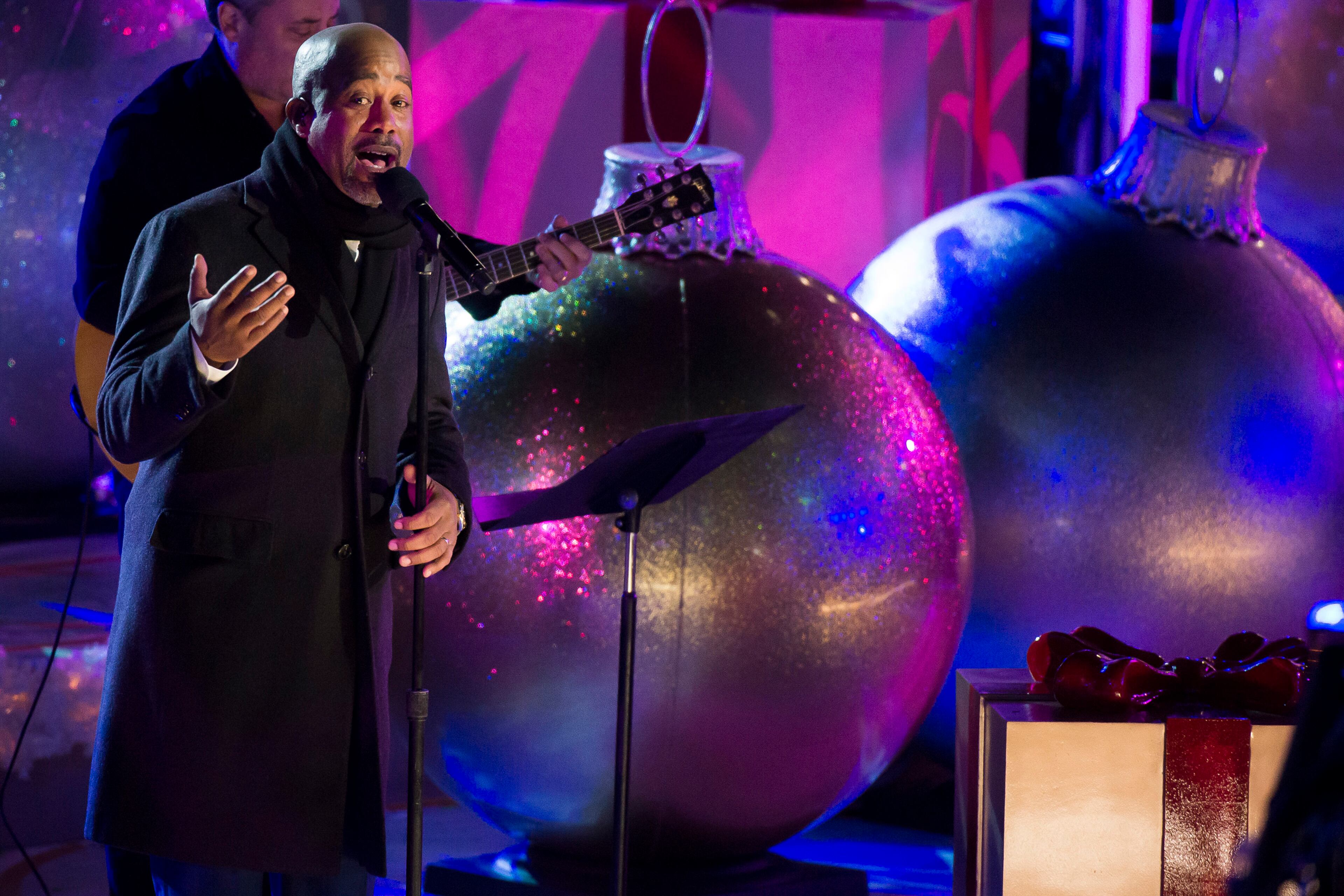 Darius Rucker performs at the 82nd Annual Rockefeller Center Christmas Tree Lighting Ceremony on Wednesday, Dec. 3, 2014, in New York. (Photo by Charles Sykes/Invision/AP)