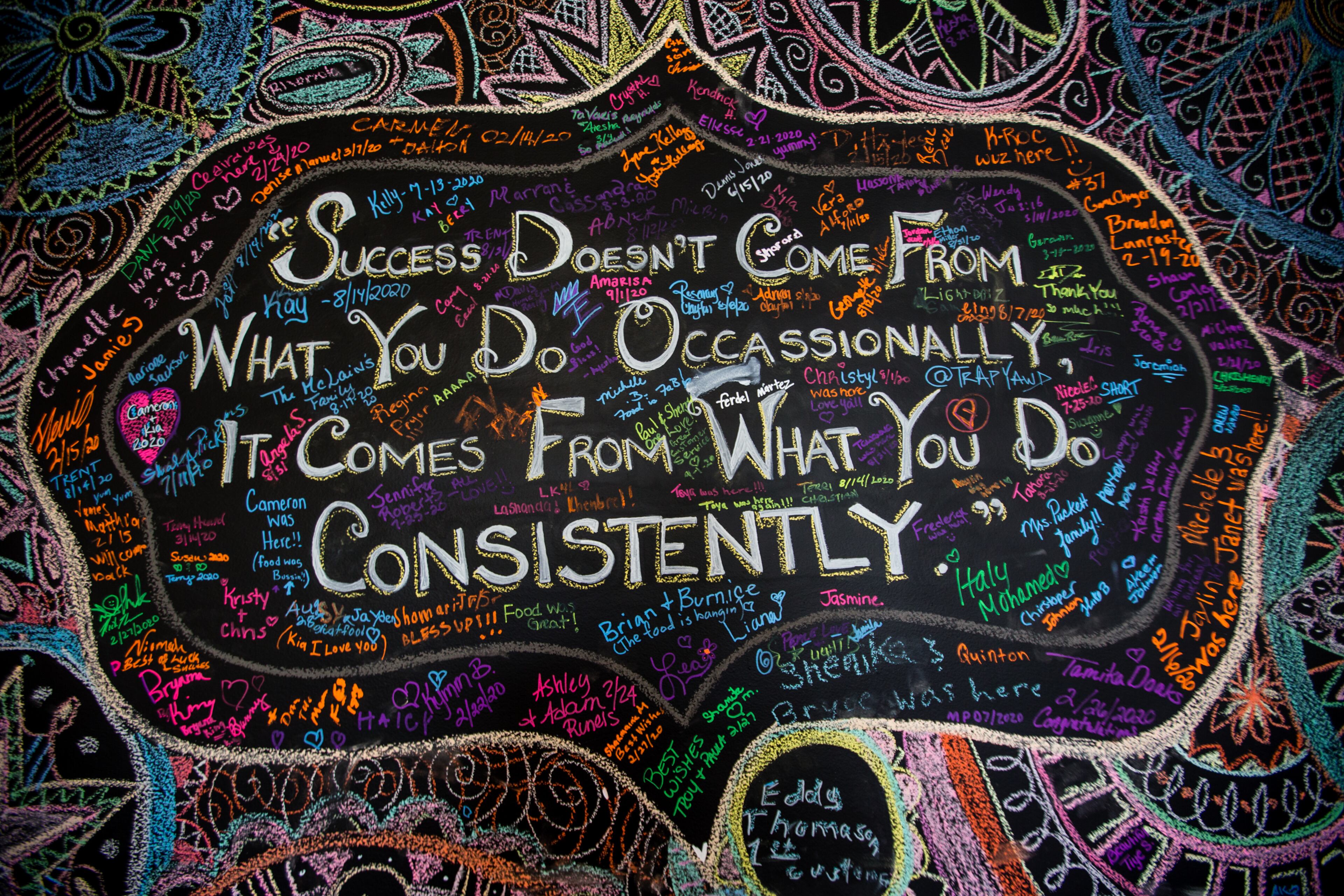 Affirmations and encouragement decorate the Reggae Vybz restaurant. Co-owner Chandra Johnson says, “April was really slow and we started seeing a little more traffic in June. But it’s still slow. You might have some days when you don’t get hardly any traffic.” (Jenni Girtman for The Atlanta Journal-Constitution)