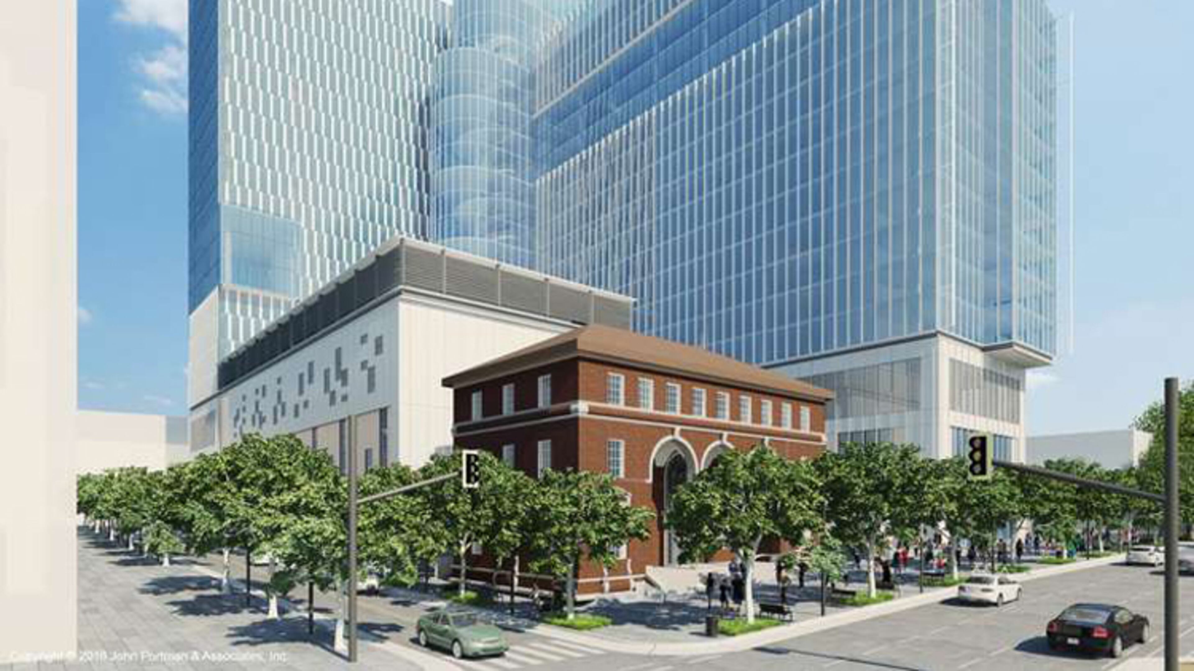 Coda, a mixed-use data center on West Peachtree Street in Technology Square, incorporates the surviving front portion of the 1926 Crum & Forster building. GEORGIA TECH