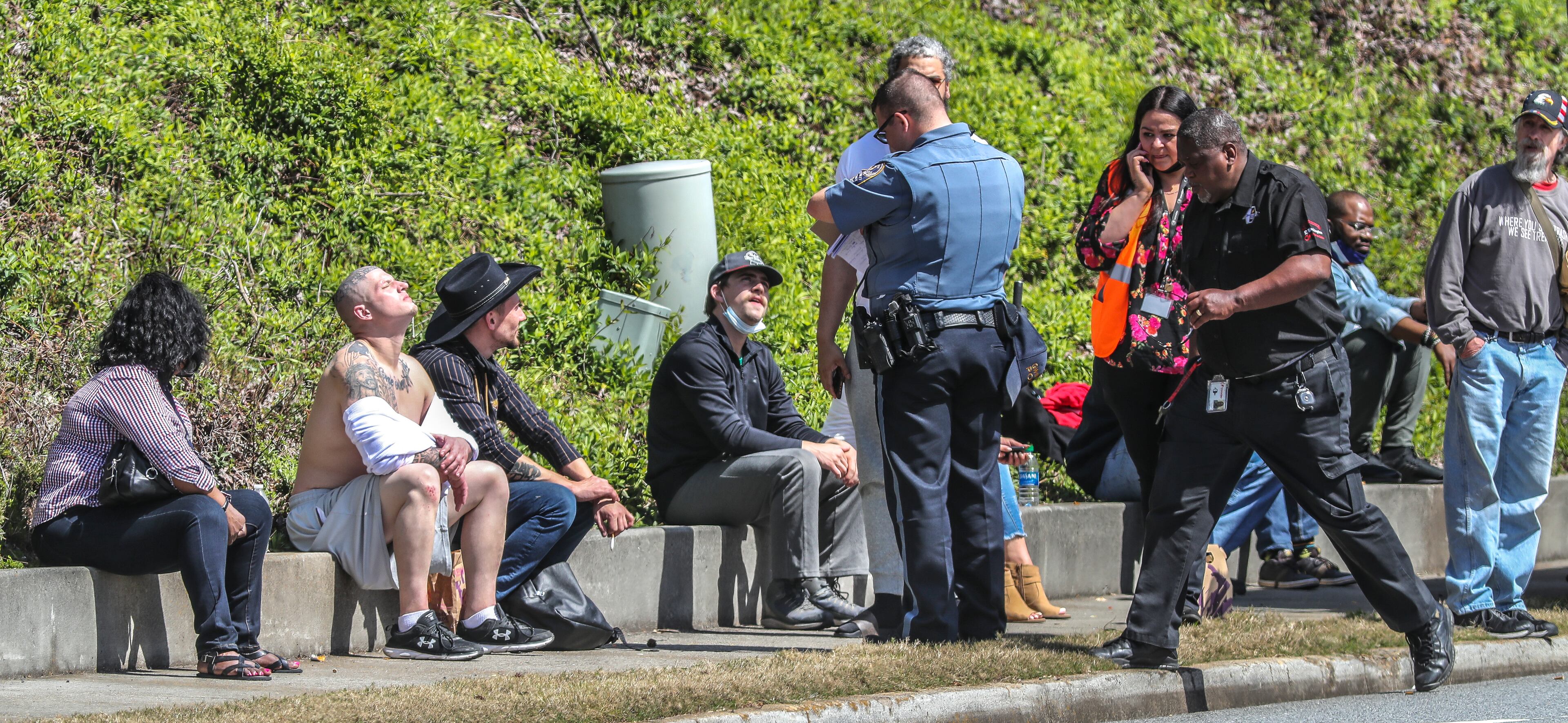 A second Greyhound bus arrived to pick the passengers up and complete their route.