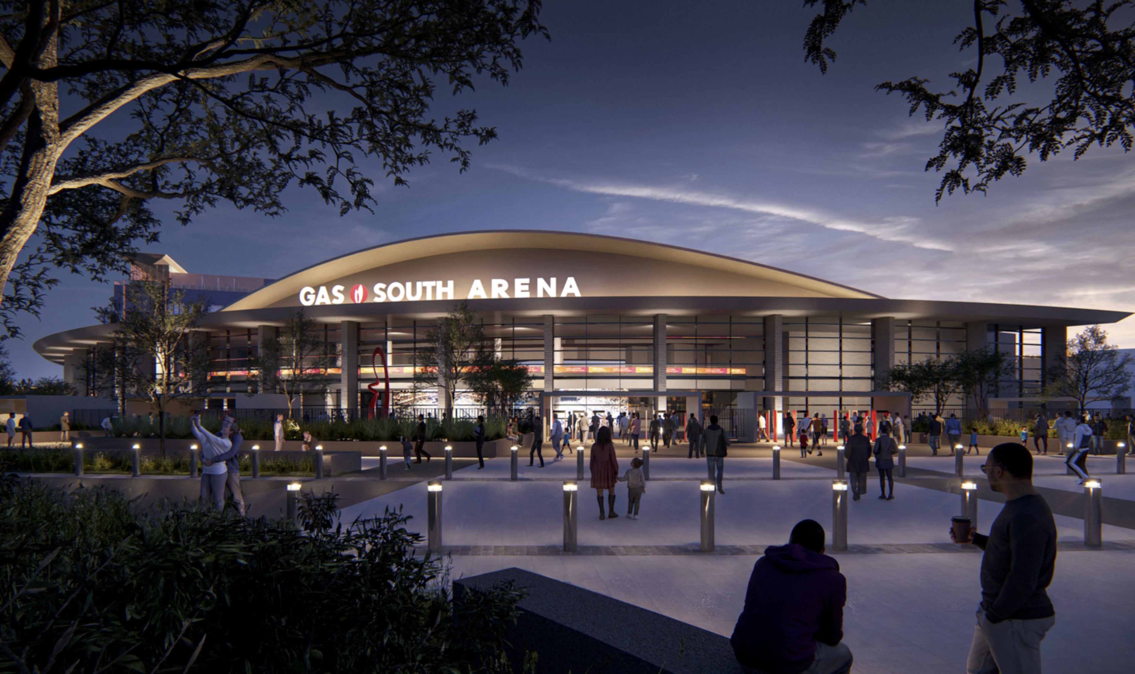 A large renovation campaign for Gas South Arena in Gwinnett County was announced in 2025, which is showcased in this rendering. (Courtesy of Gas South District)