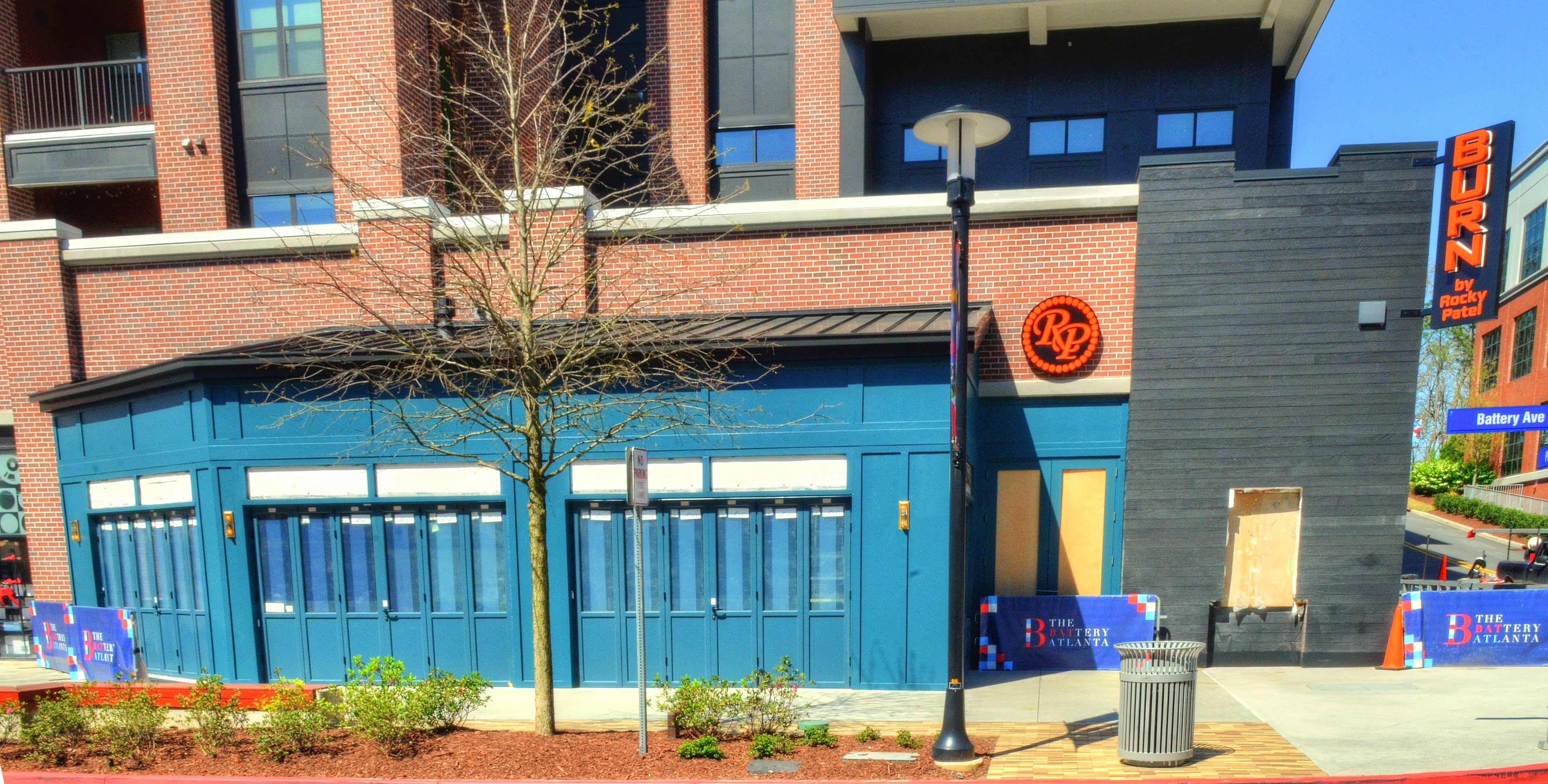 The exterior of Burn by Rocky Patel cigar bar, set to open soon in The Battery.