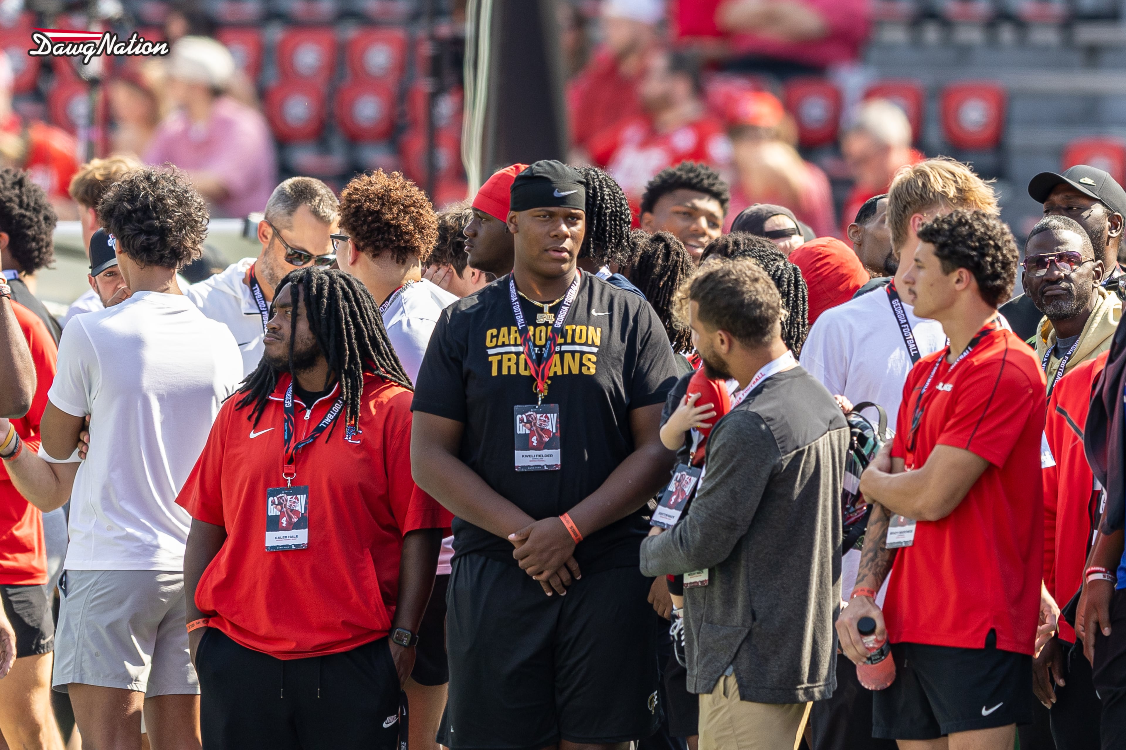 Class of 2028 4-star IOL Kweli Fielder takes in the gameday atmosphere at the Georgia-Ole Miss game on Saturday, October 18, 2025, inside Sanford Stadium in Athens, Ga. (Jeff Sentell/DawgNation)