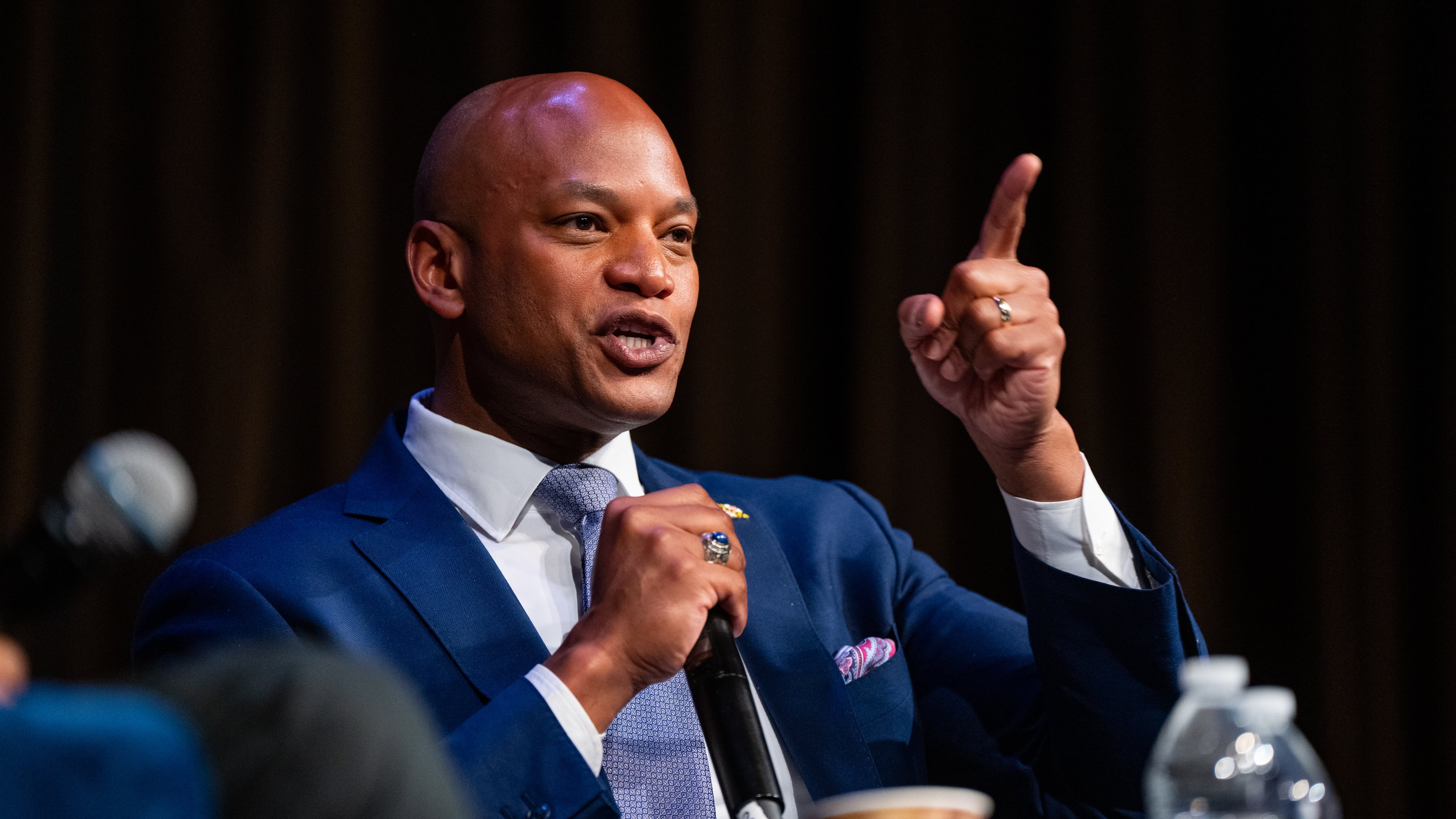 FILE - Wes Moore, governor of Maryland, speaks during the National Action Network (NAN) Convention in New York, April 9, 2026. (AP Photo/Angelina Katsanis, File)