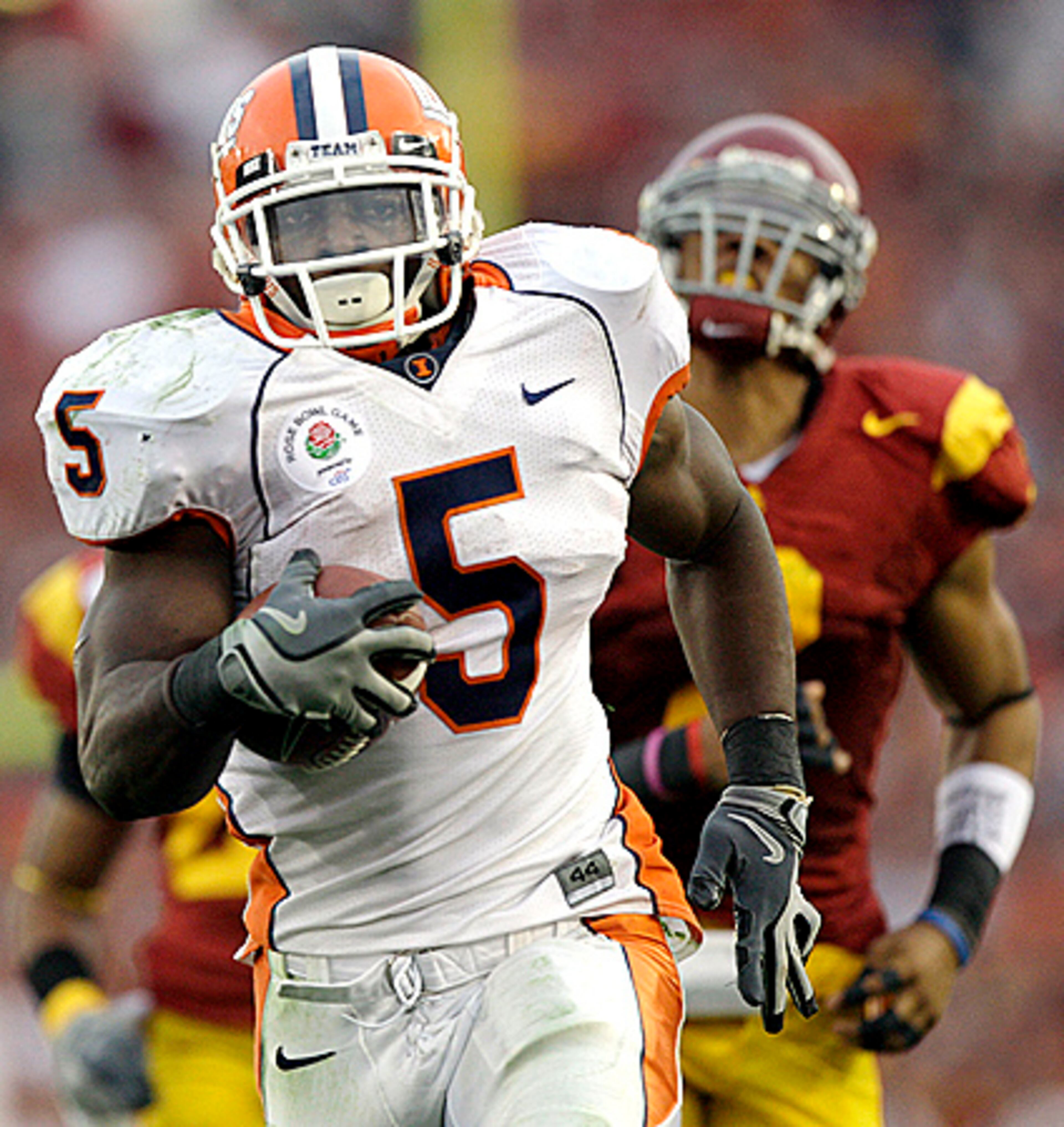 The Broncos, needing help in the backfield, will turn to Illinois' Rashard Mendenhall at No. 12.