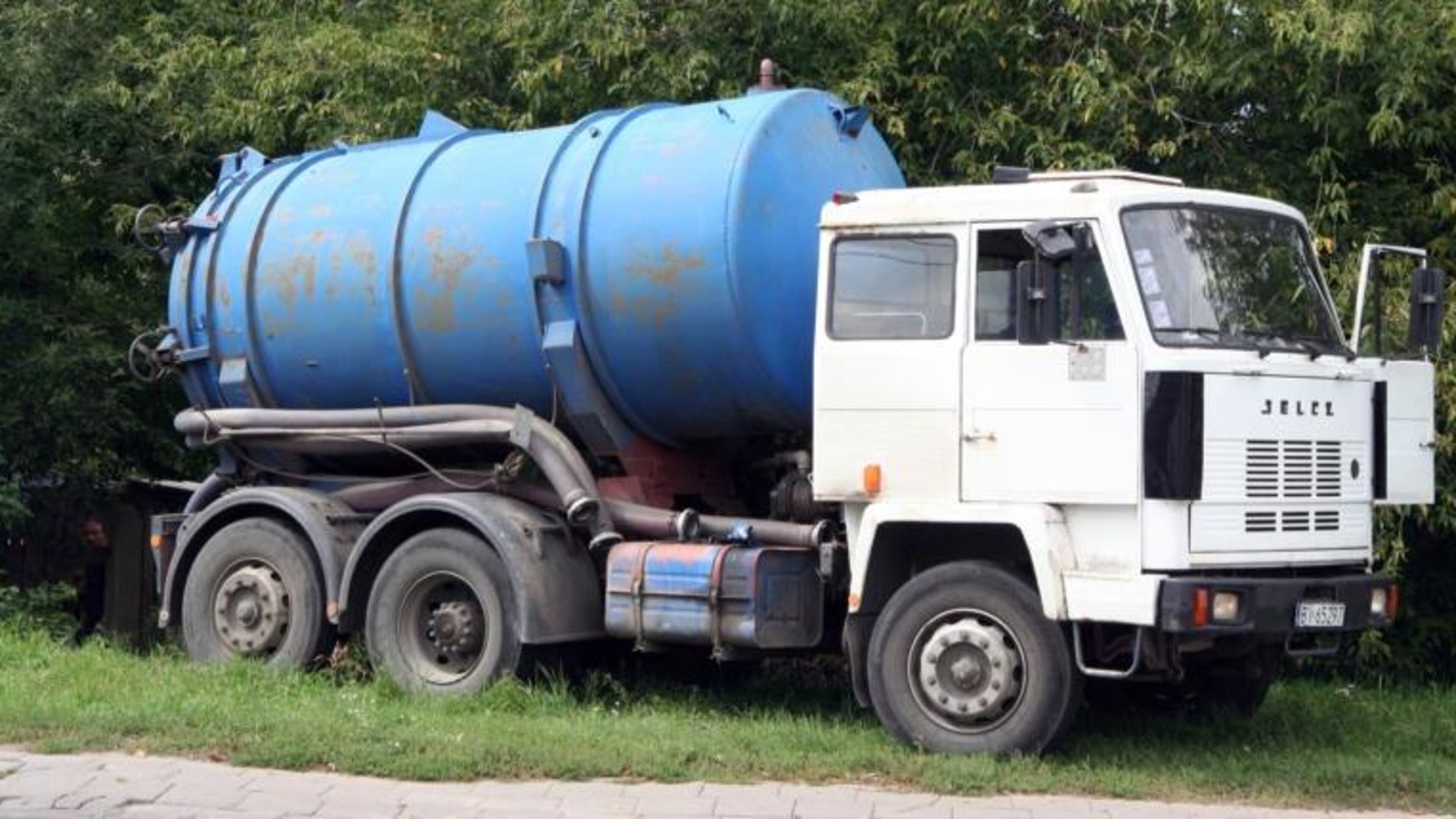 A septic tank truck crashed into a pool in Pennsylvania, police said.