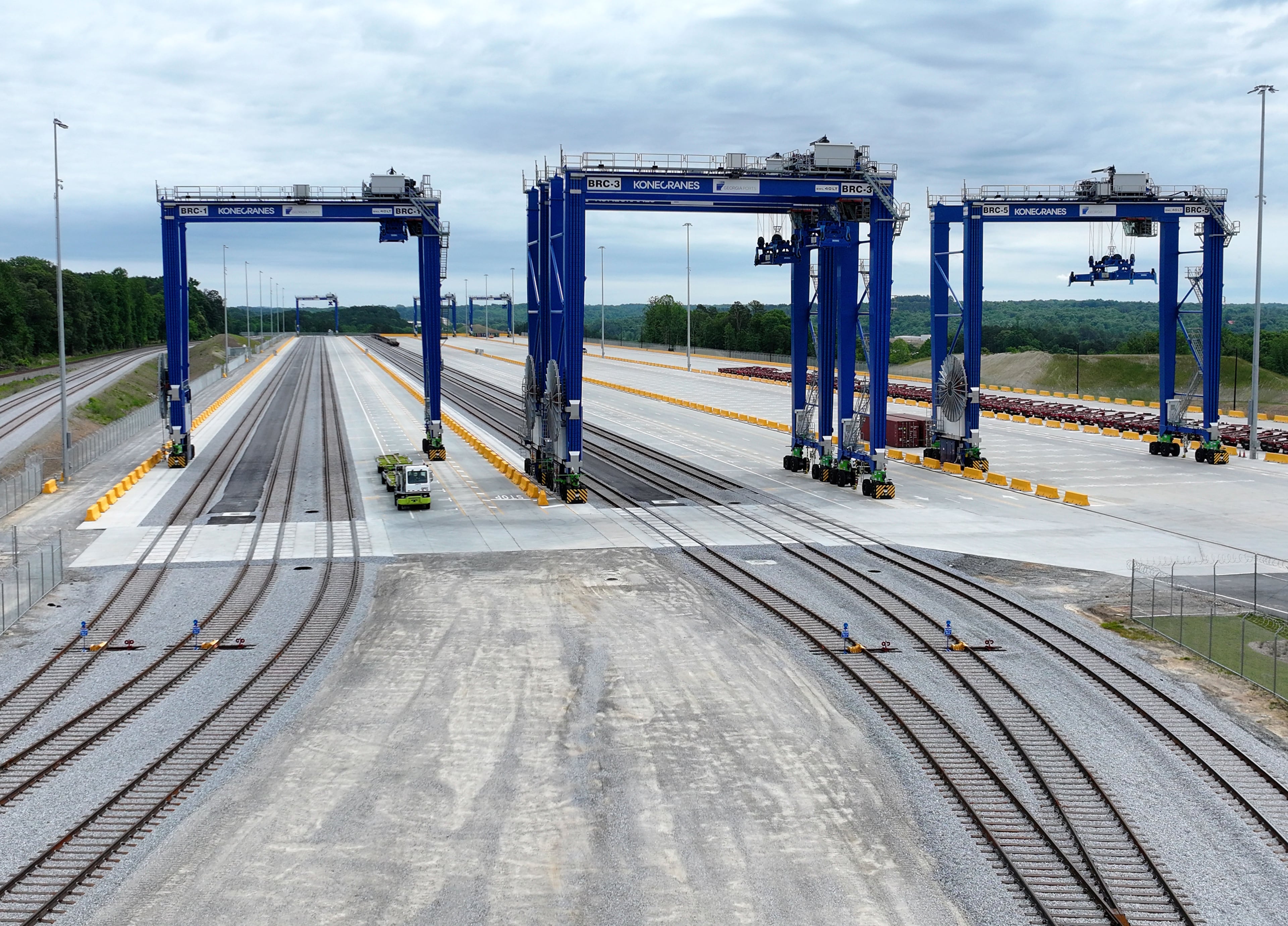 The Georgia Ports Authority projects the inland port in Gainesville will handle 100,000 containers annually by 2036, up from 26,000 in its first 12 months. (Hyosub Shin/AJC)