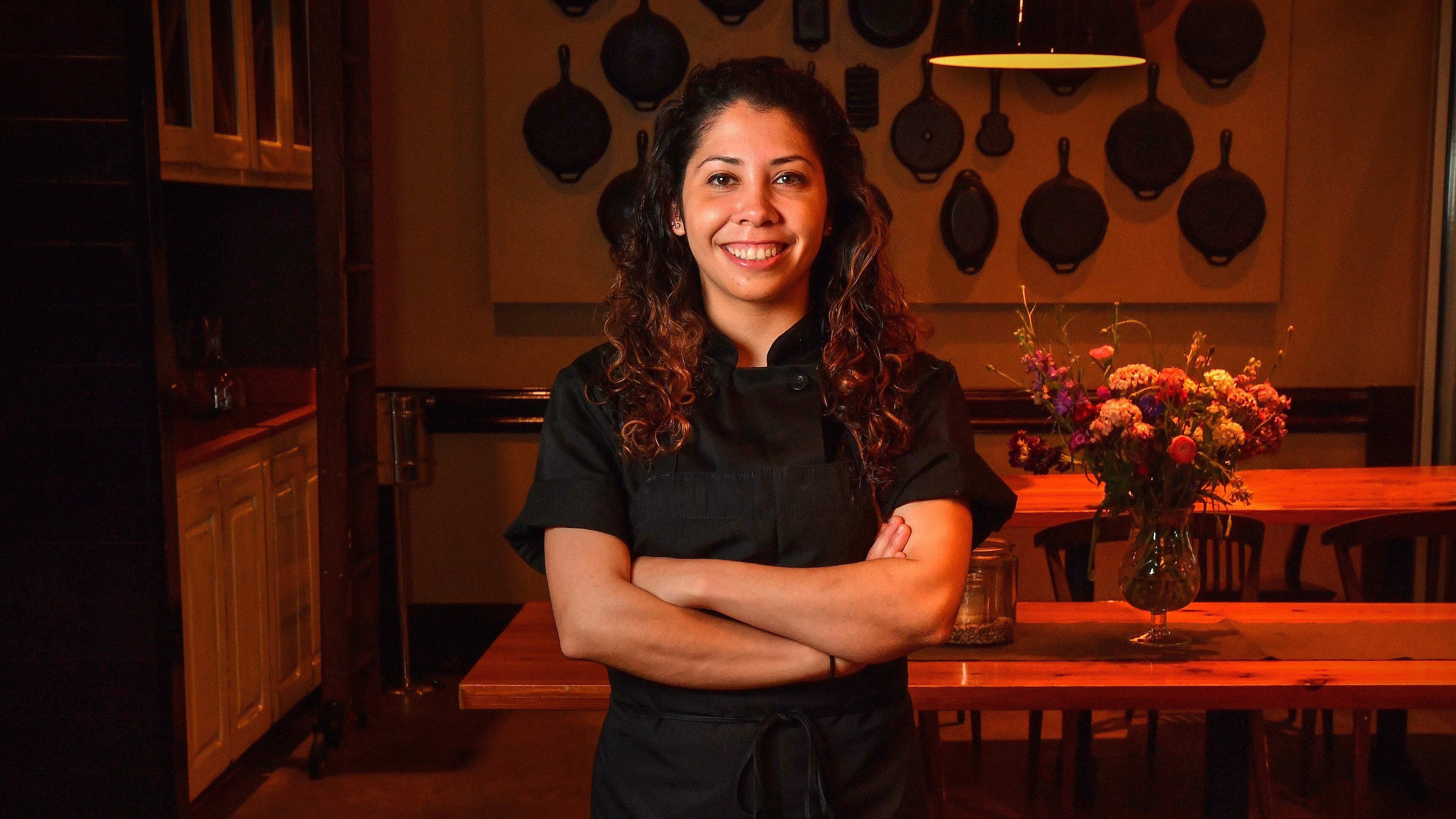 Pastry chef Claudia Martinez of Miller Union restaurant in Atlanta has been named a 2022 James Beard Award semifinalist in the Outstanding Pastry Chef category. (Chris Hunt for the AJC)