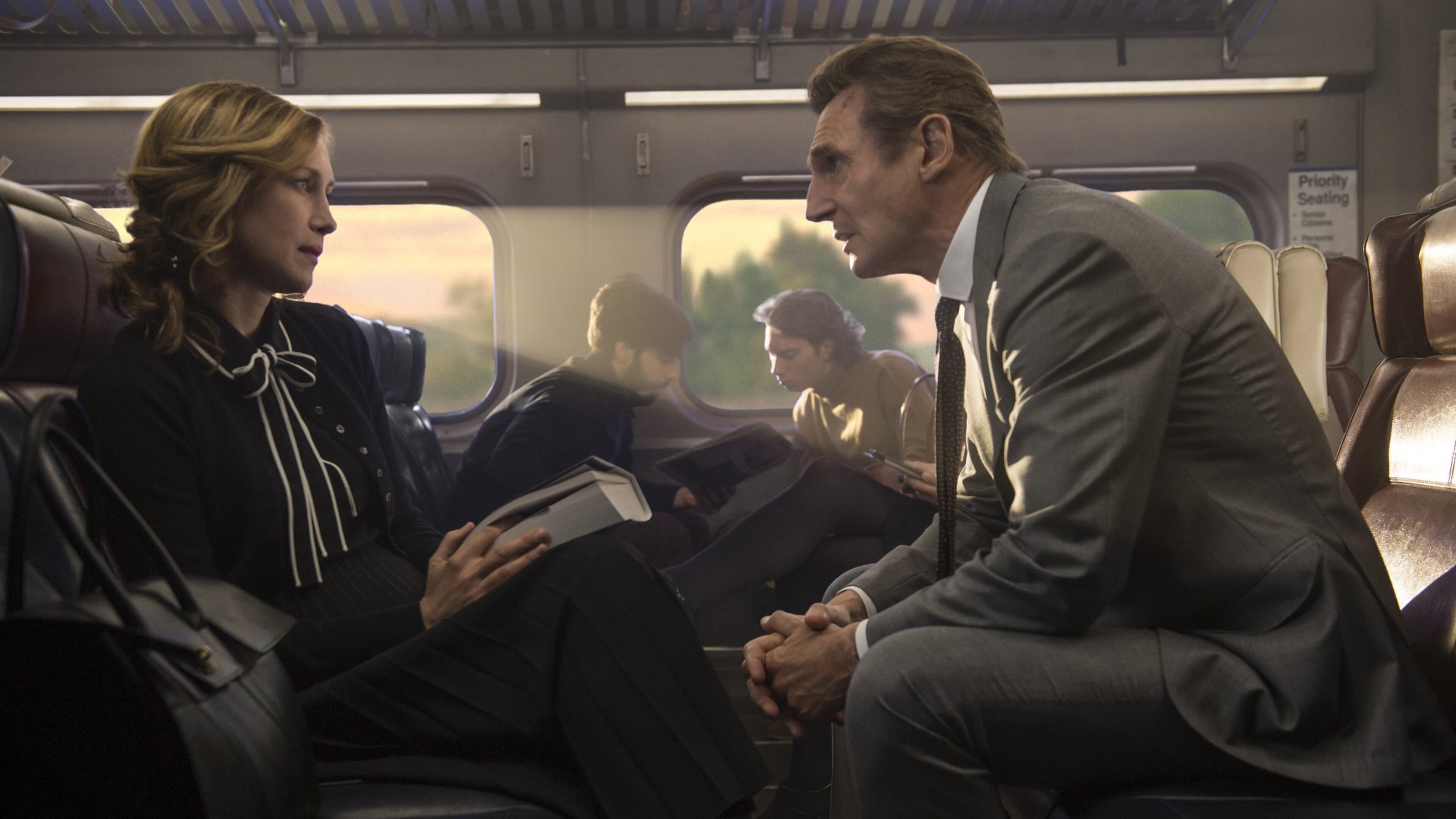Vera Farmiga, left, and Liam Neeson star in “The Commuter.” Contributed by Jay Maidment/Lionsgate