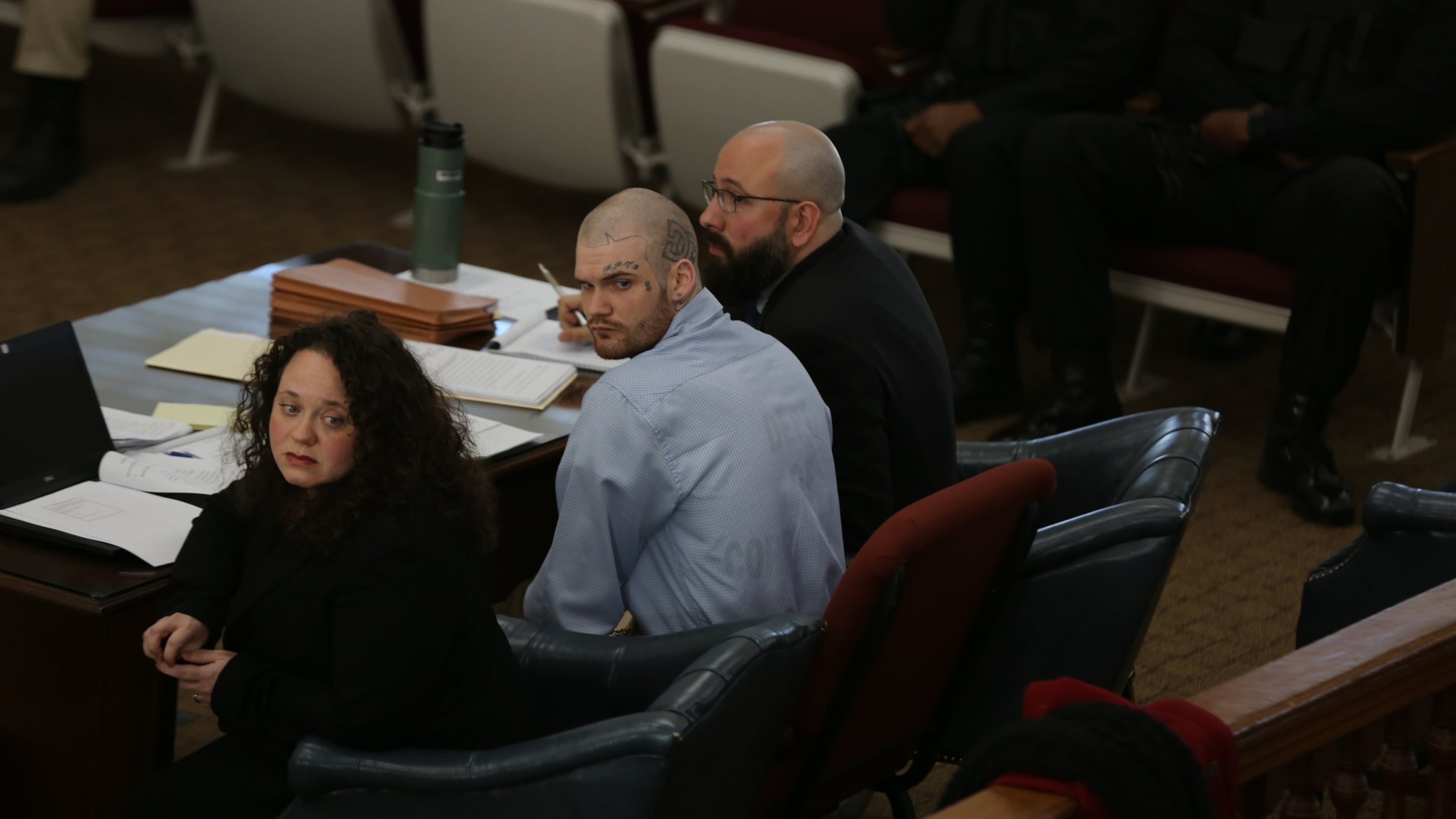 From left, Georgia Capital Defense attorneys, Gabrielle Amber Pittman, defendant Ricky Allen Dubose, Georgia Capital Defense attorney Nathaniel Studelska. (Photos by Casey Parrish/Eatonton Messenger)