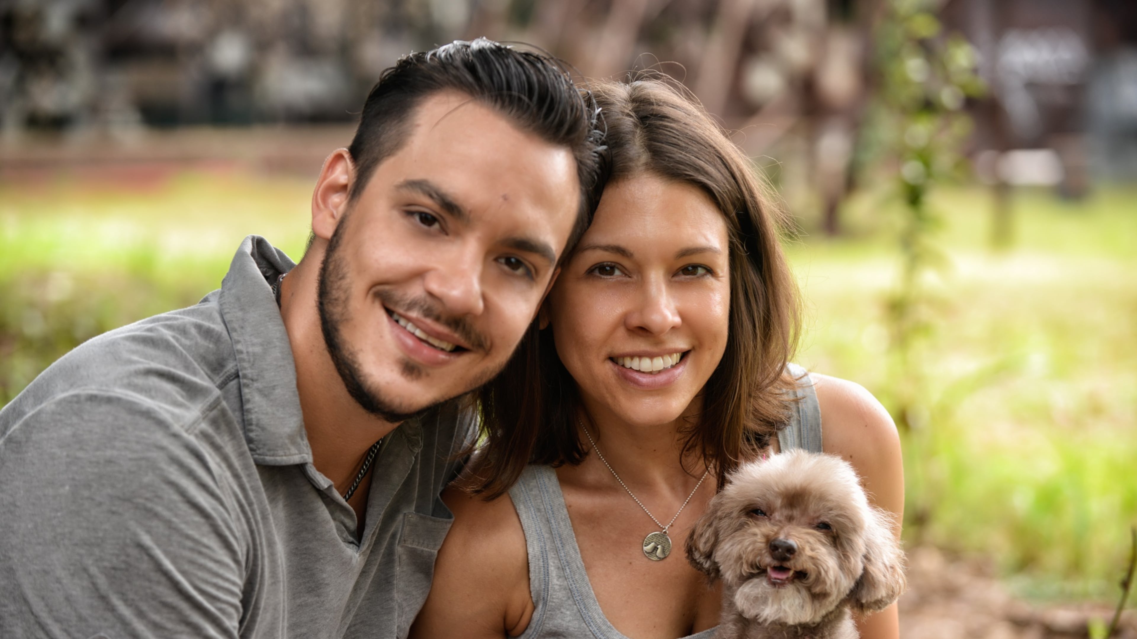 Ricky Russert and Nichole Dandrea of Nicobella Organics with Bella. The company name is a play on Nichole's and Bella's.