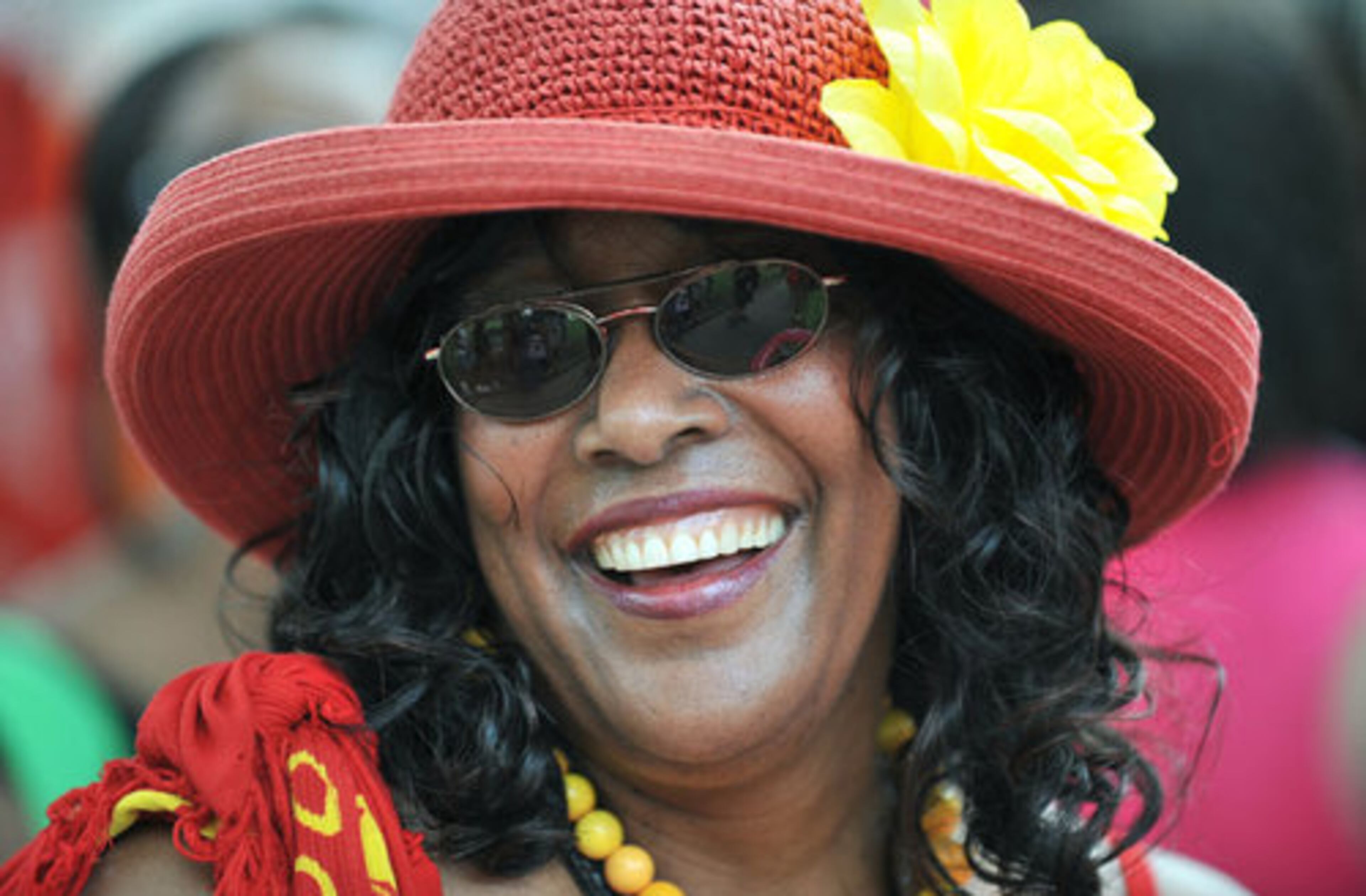 Gail Johnson, of Seneca, S.C., smiles as she dances to the beat of the music.