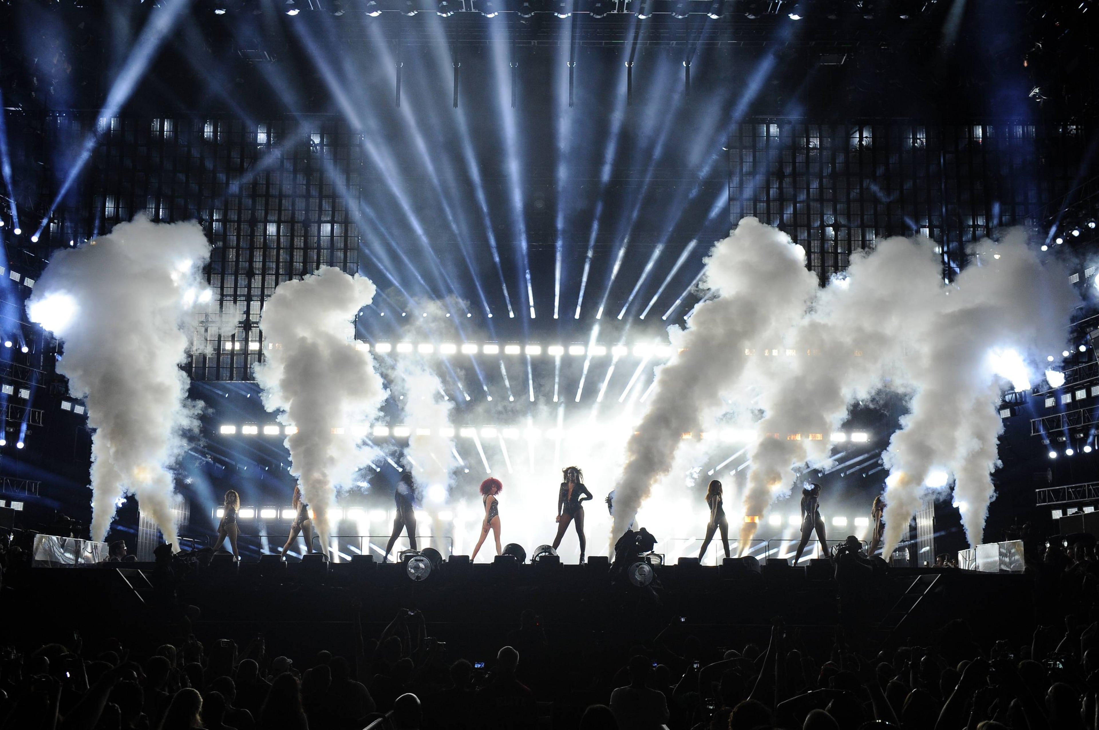 Beyonce performs on the opening night of the On The Run Tour at Sun Life Stadium on Wednesday, June 25, 2014, in Miami, Florida. (Photo by Jeff Daly/Invision for Parkwood Entertainment/AP Images)