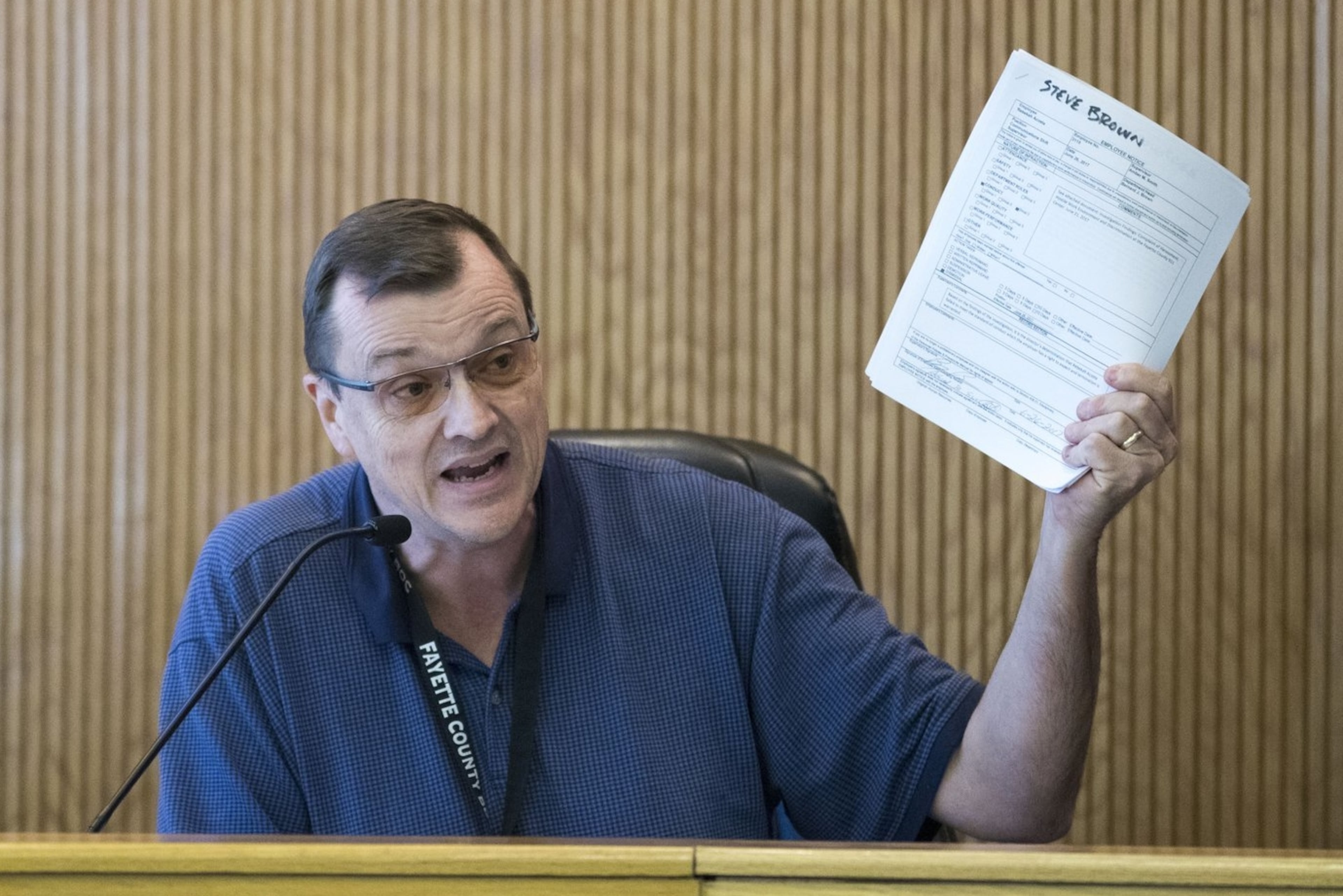 Steve Brown, seen here in 2018, was chairman of the Fayette County Commission during the bulk of the federal lawsuit and defended the county's at-large voting system. “Everybody had a voice on every person that was elected,” Brown said in a recent interview. (Alyssa Pointer/AJC)