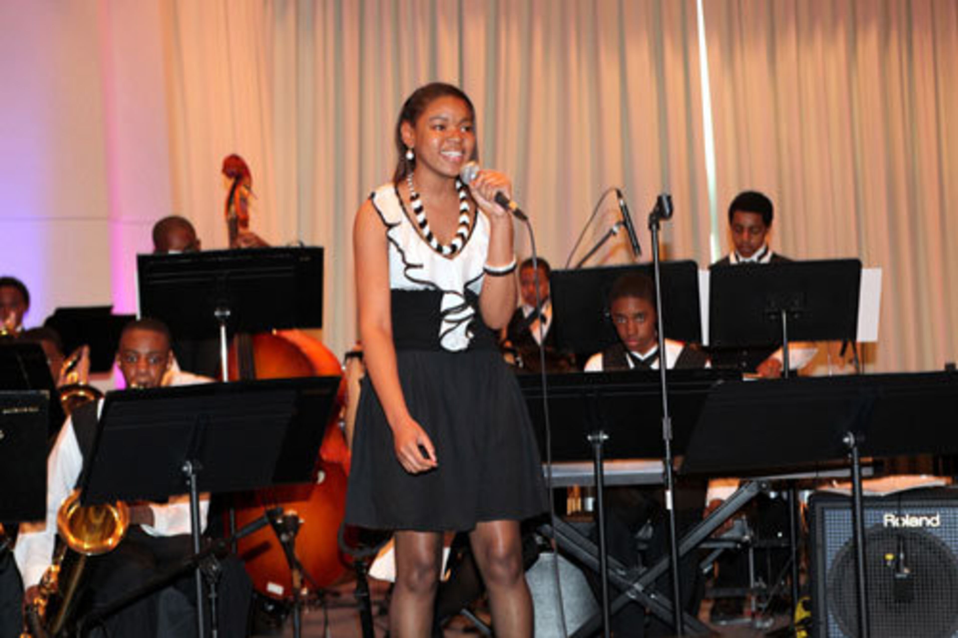 Thirteen-year-old Alexis Wilson sings with the JC Young Youth Jazz Ensemble.
