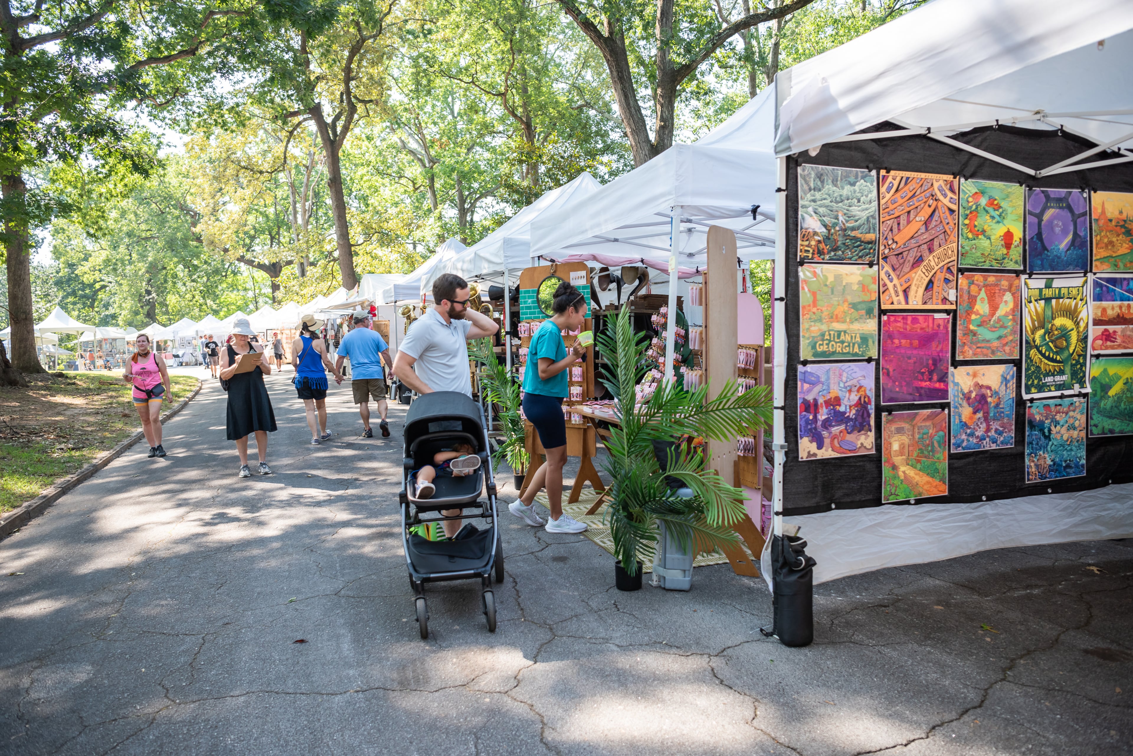 The Grant Park Summer Shade Festival is a much larger example of what the new Market in the Park will look like on the Boulevard Green in Grant Park. (Courtesy of the Grant Park Conservancy)