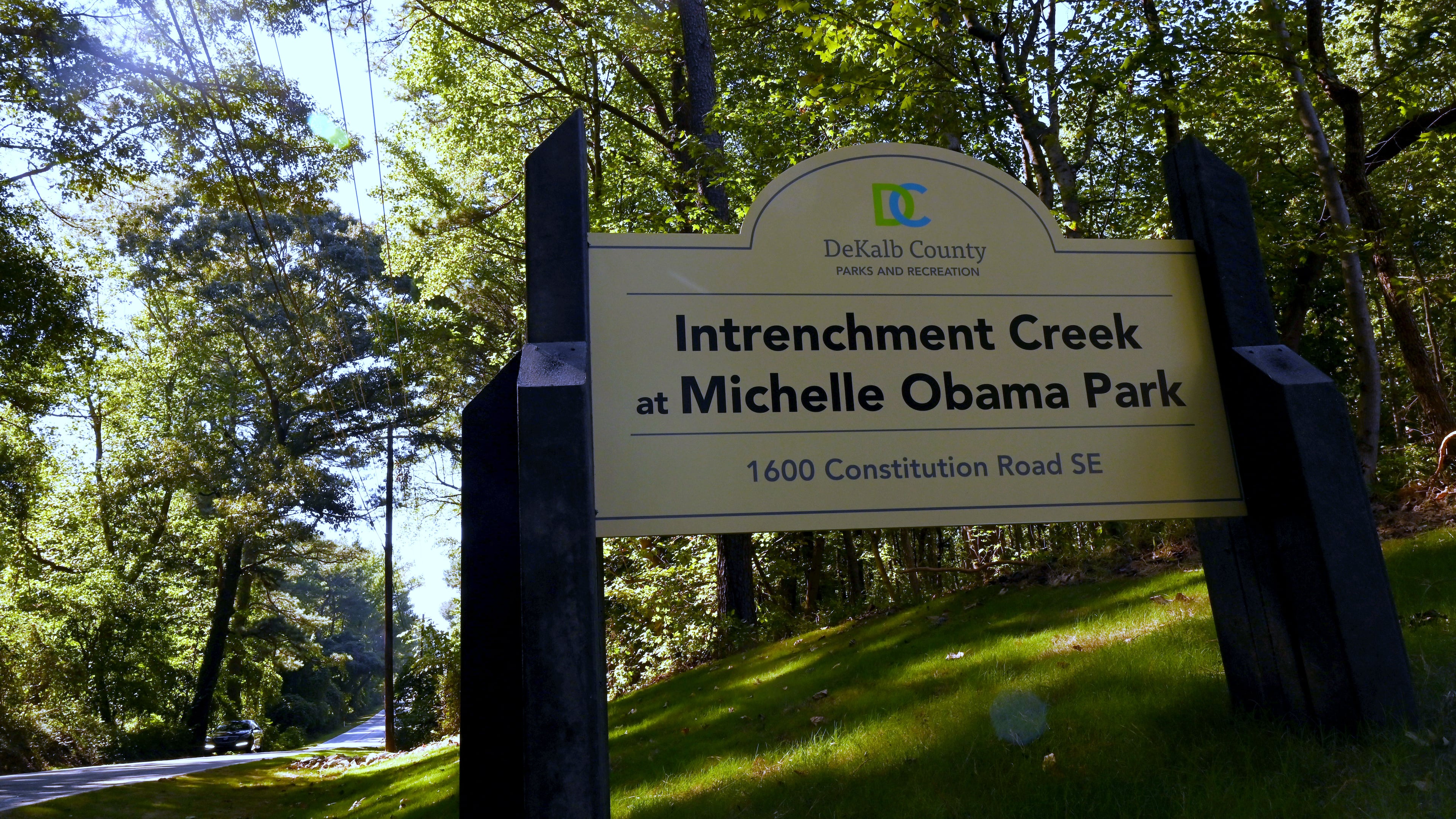 Intrenchment Creek at Michelle Obama Park in unincorporated DeKalb County on Tuesday, Sept. 29, 2026. DeKalb County has completed the $1.8 million first phase of Michelle Obama Park in south DeKalb, transforming the former Intrenchment Creek Park with a paved trailhead and improved trail access. (Hyosub Shin/AJC)