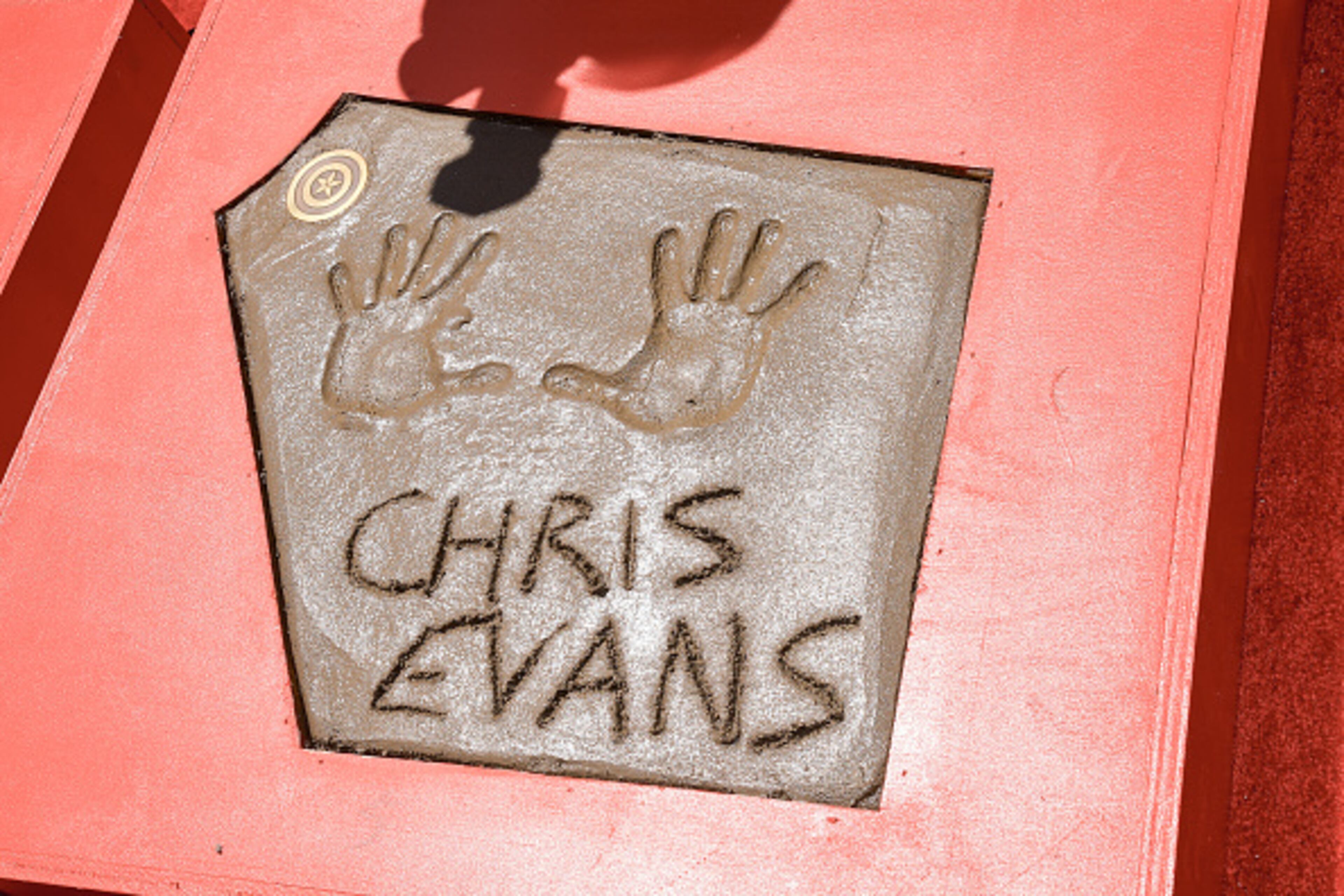 HOLLYWOOD, CALIFORNIA - APRIL 23: A general view of Chris Evans' handprint at the Marvel Studios' 'Avengers: Endgame' Cast Place Their Hand Prints In Cement At TCL Chinese Theatre IMAX Forecourt at TCL Chinese Theatre IMAX on April 23, 2019 in Hollywood, California. (Photo by Matt Winkelmeyer/Getty Images)